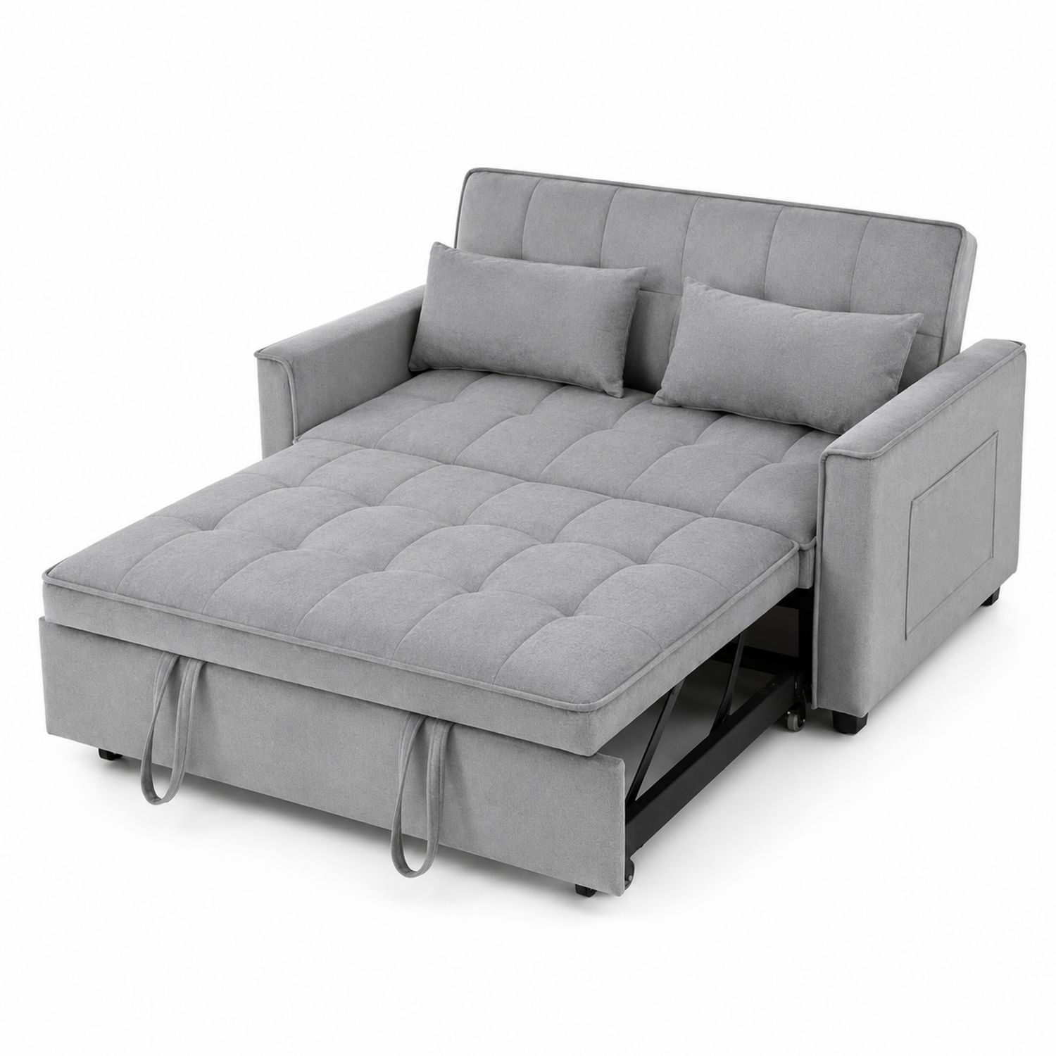 2-Sitzer Schlafsofa Grau Polyester 200x140 cm