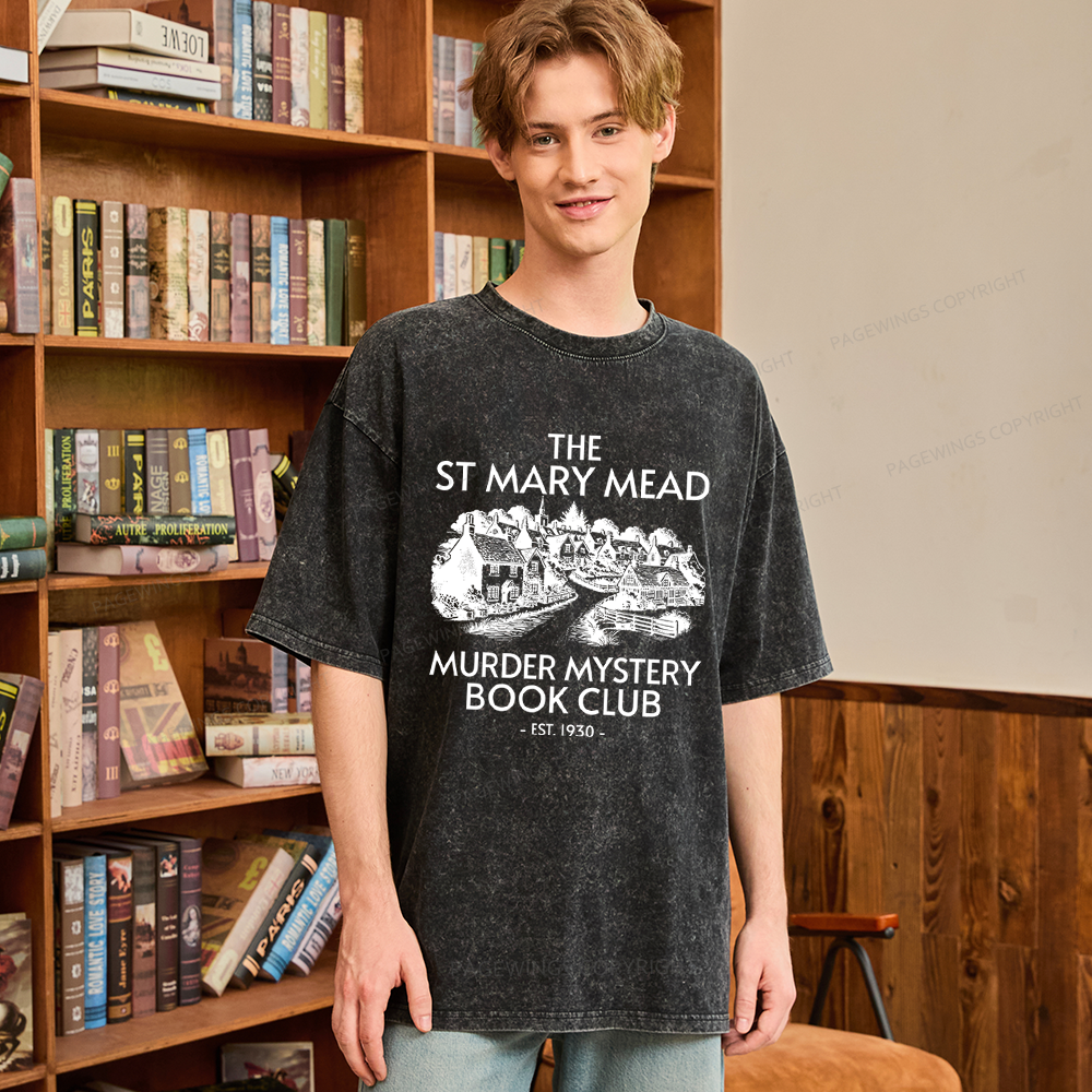  Murder Mystery Book Club Unisex Washed T-shirt