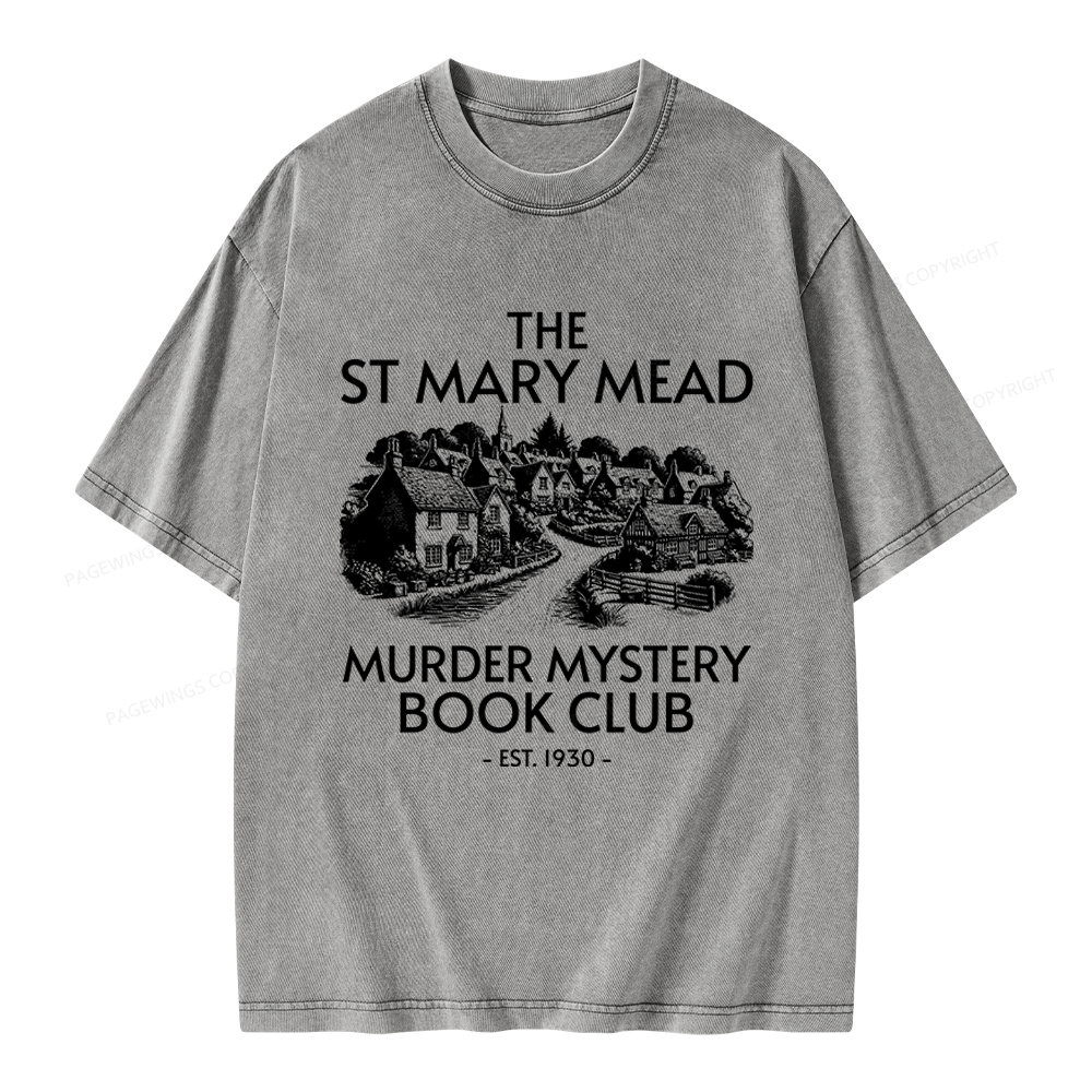  Murder Mystery Book Club Unisex Washed T-shirt