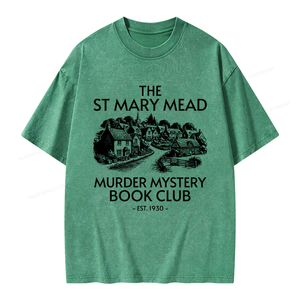  Murder Mystery Book Club Unisex Washed T-shirt