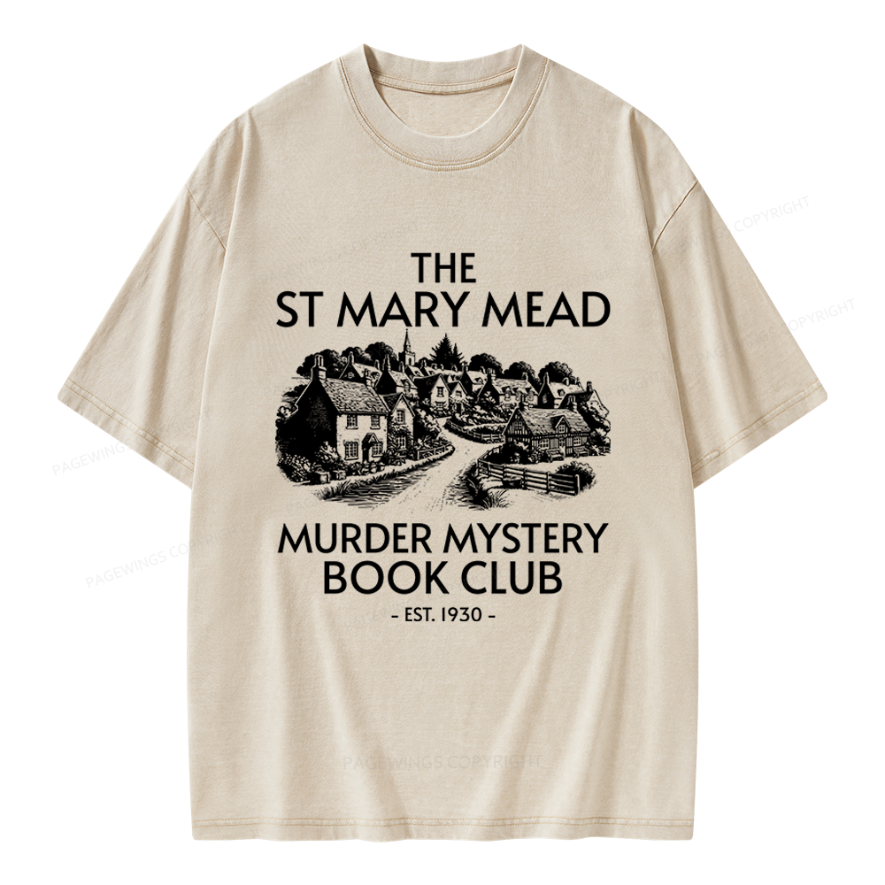  Murder Mystery Book Club Unisex Washed T-shirt