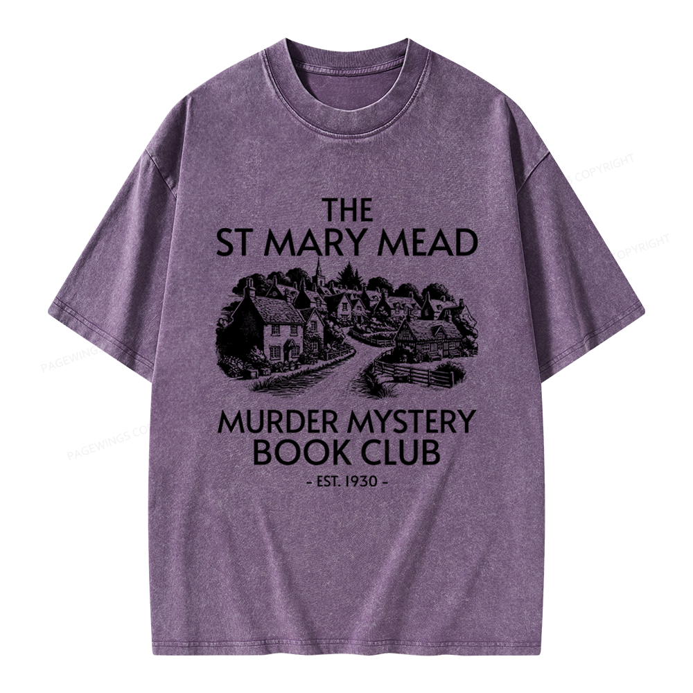  Murder Mystery Book Club Unisex Washed T-shirt