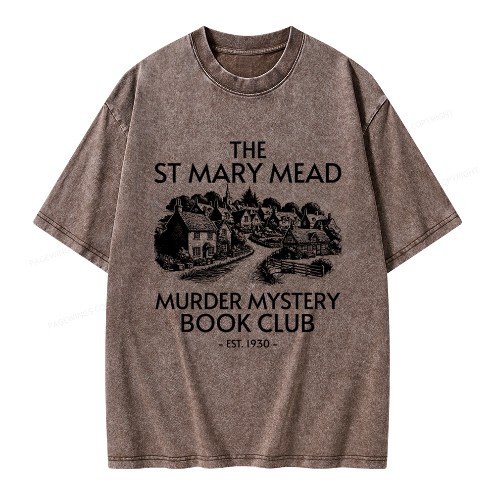  Murder Mystery Book Club Unisex Washed T-shirt