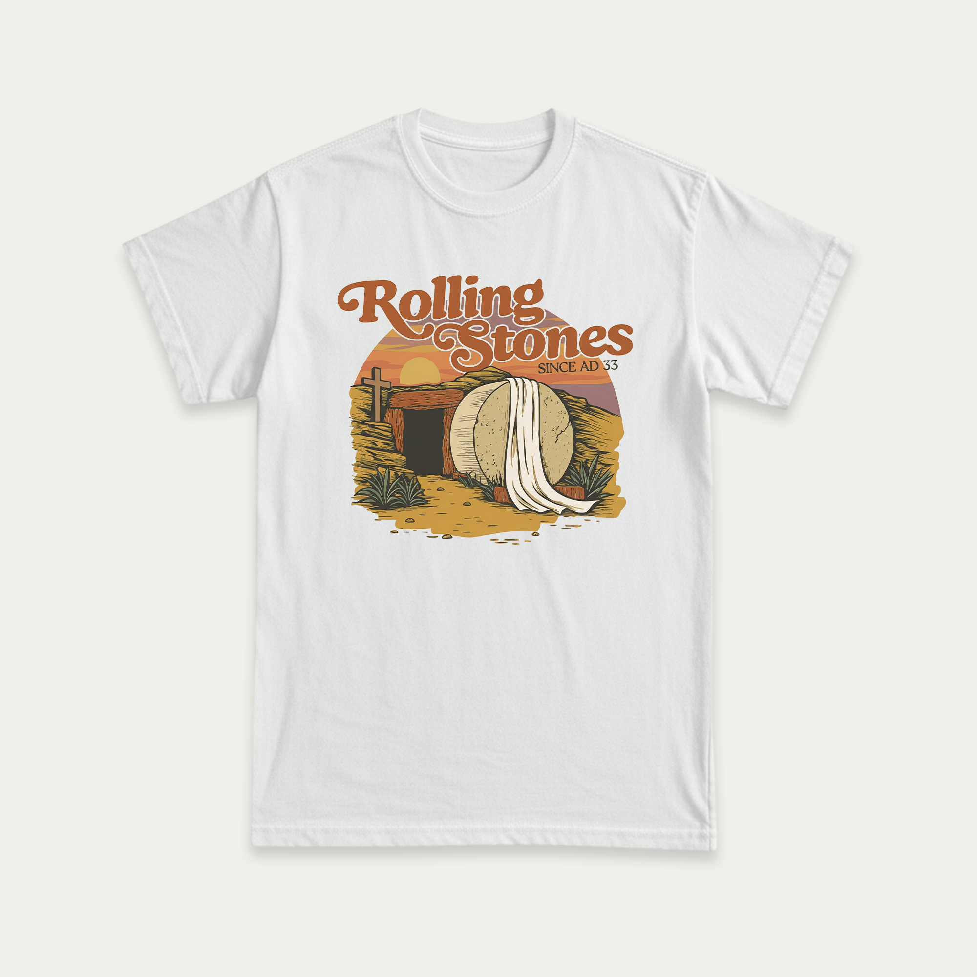 Christliches Unisex-T-Shirt „Der Stein wurde weggerollt“