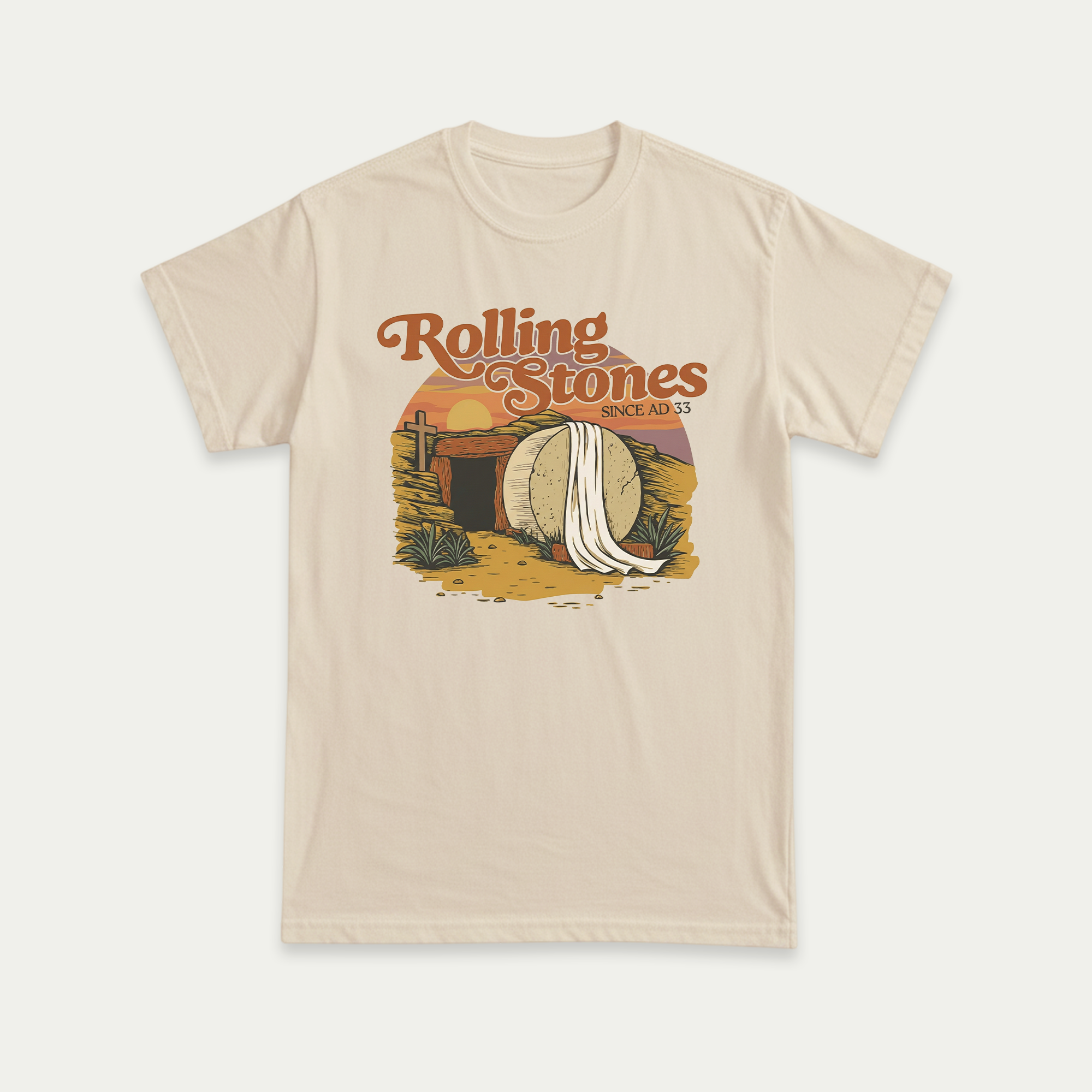 Christliches Unisex-T-Shirt „Der Stein wurde weggerollt“