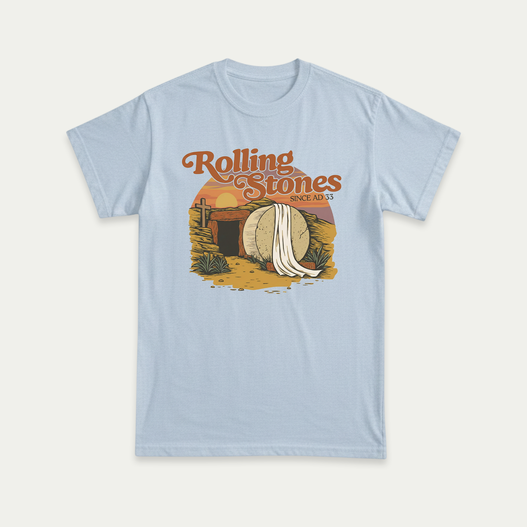 Christliches Unisex-T-Shirt „Der Stein wurde weggerollt“