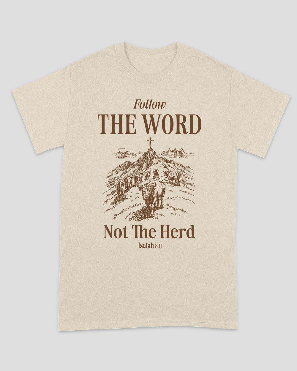 Unisex-T-Shirt „Follow The Word Not The Herd“