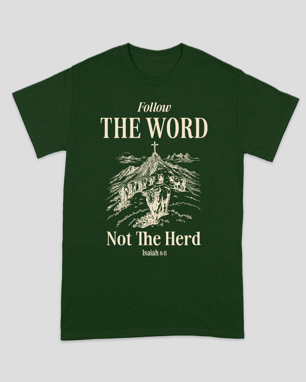 Unisex-T-Shirt „Follow The Word Not The Herd“