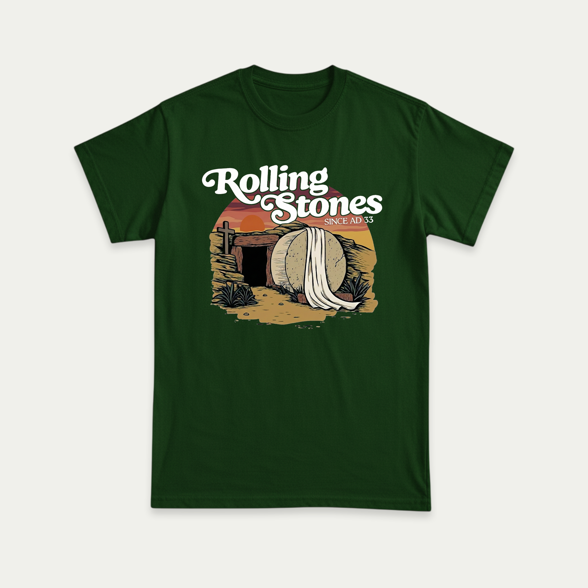 Christliches Unisex-T-Shirt „Der Stein wurde weggerollt“