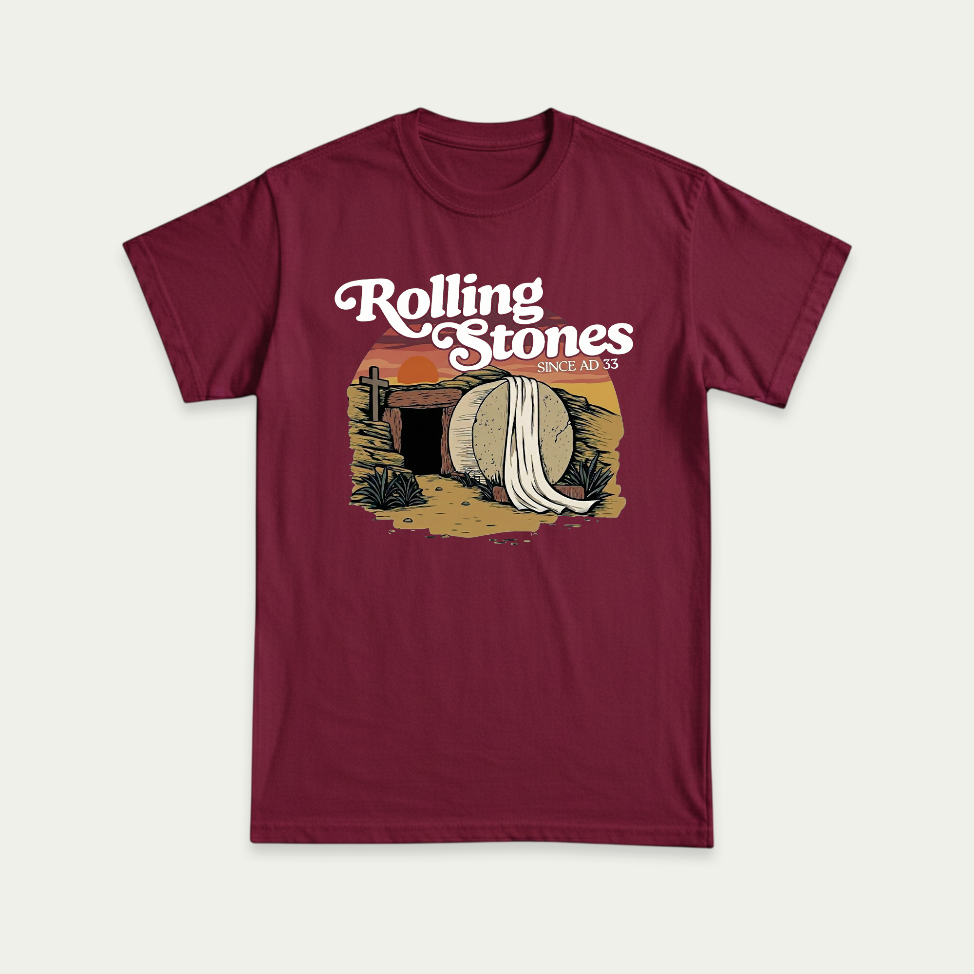 Christliches Unisex-T-Shirt „Der Stein wurde weggerollt“