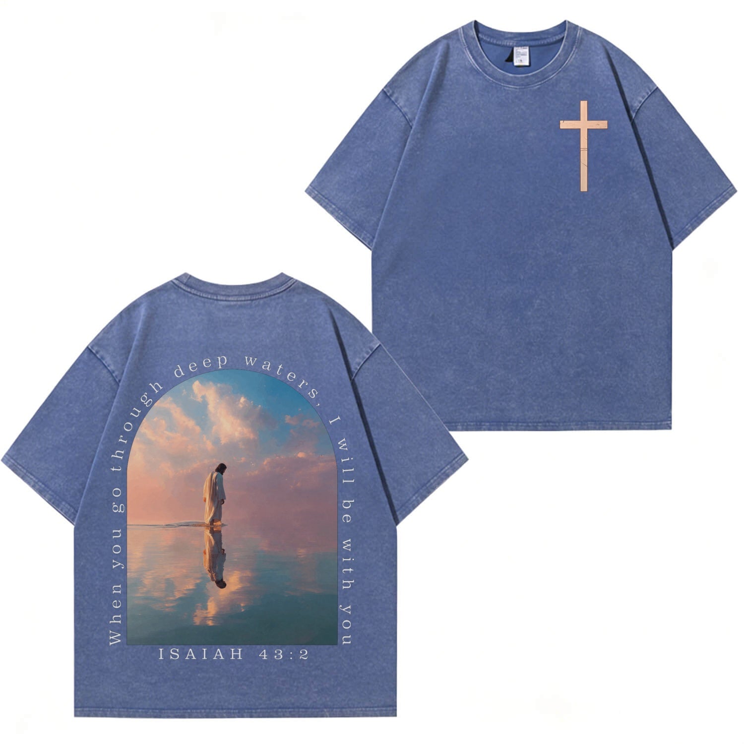 Boldoodle „Small Chest Cross Faith“-Waschung – T-Shirt PT463