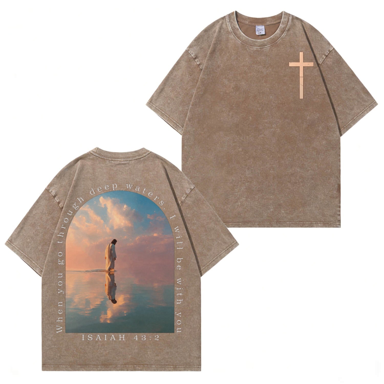 Boldoodle „Small Chest Cross Faith“-Waschung – T-Shirt PT463