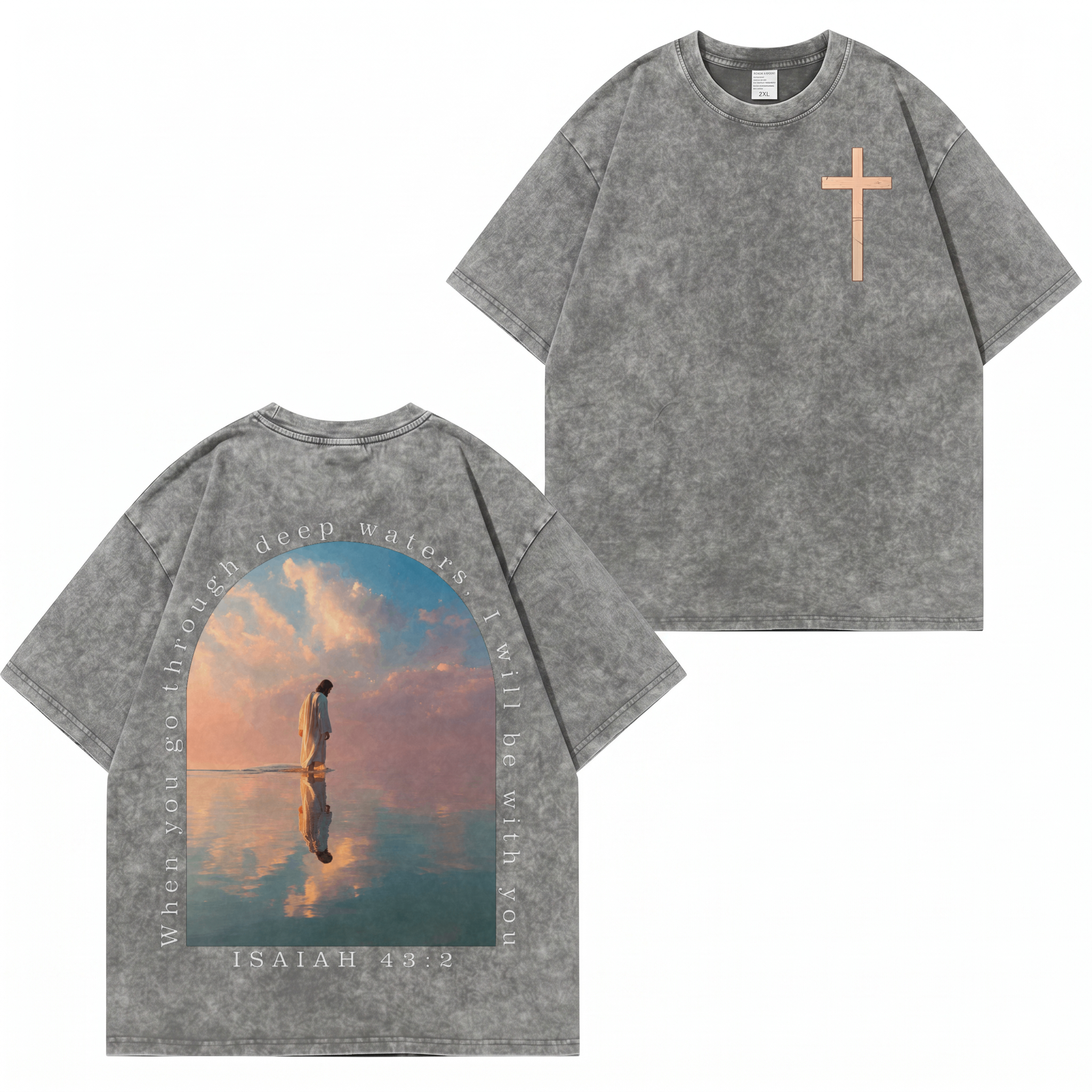Boldoodle „Small Chest Cross Faith“-Waschung – T-Shirt PT463