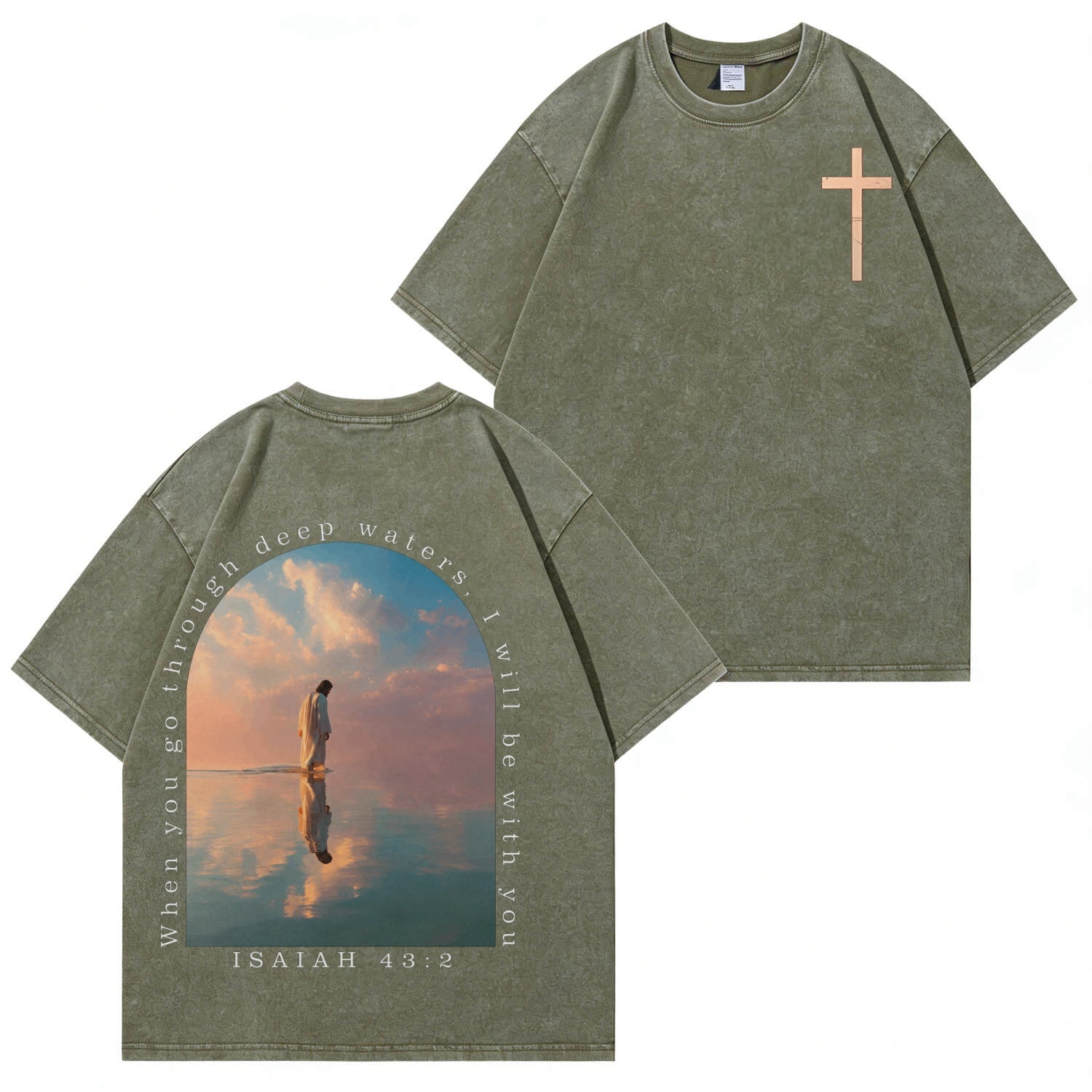 Boldoodle „Small Chest Cross Faith“-Waschung – T-Shirt PT463