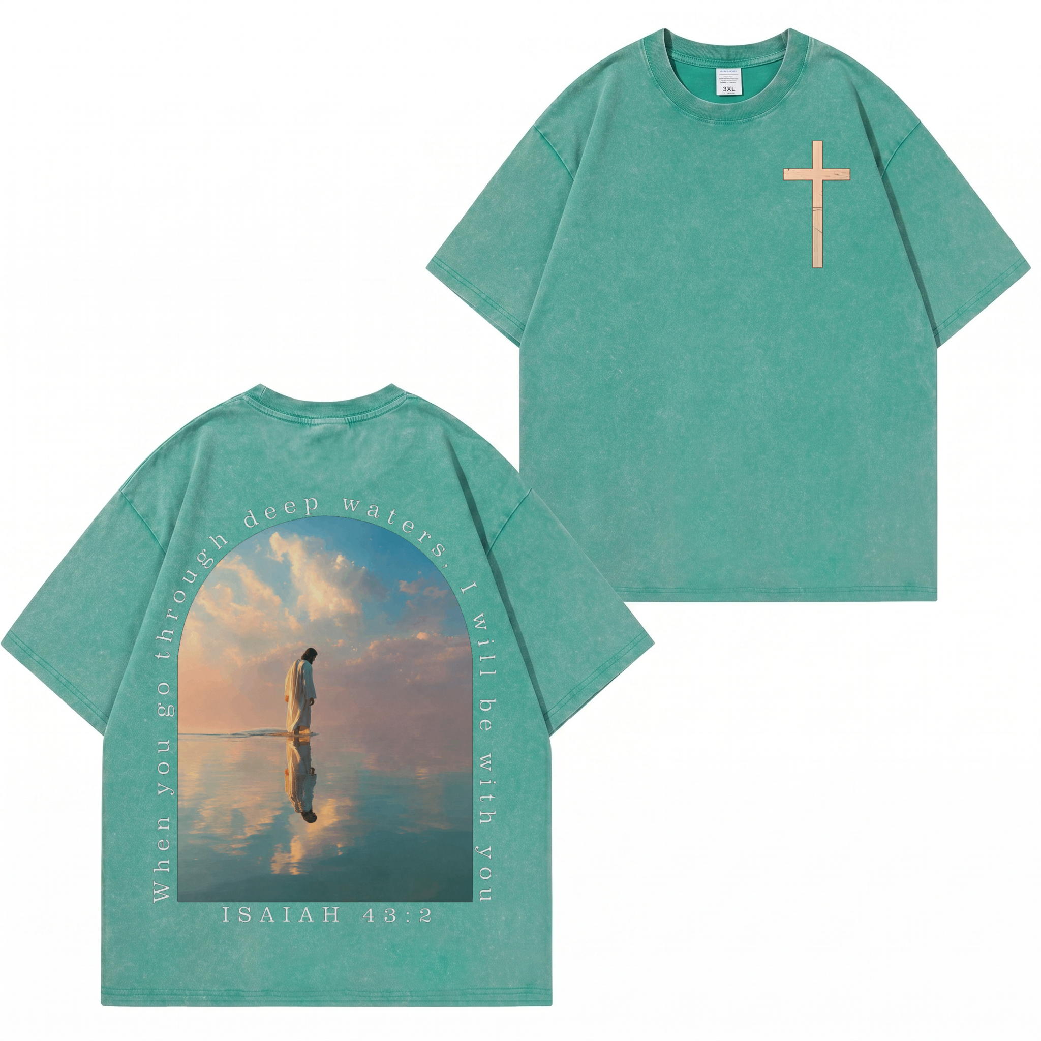 Boldoodle „Small Chest Cross Faith“-Waschung – T-Shirt PT463