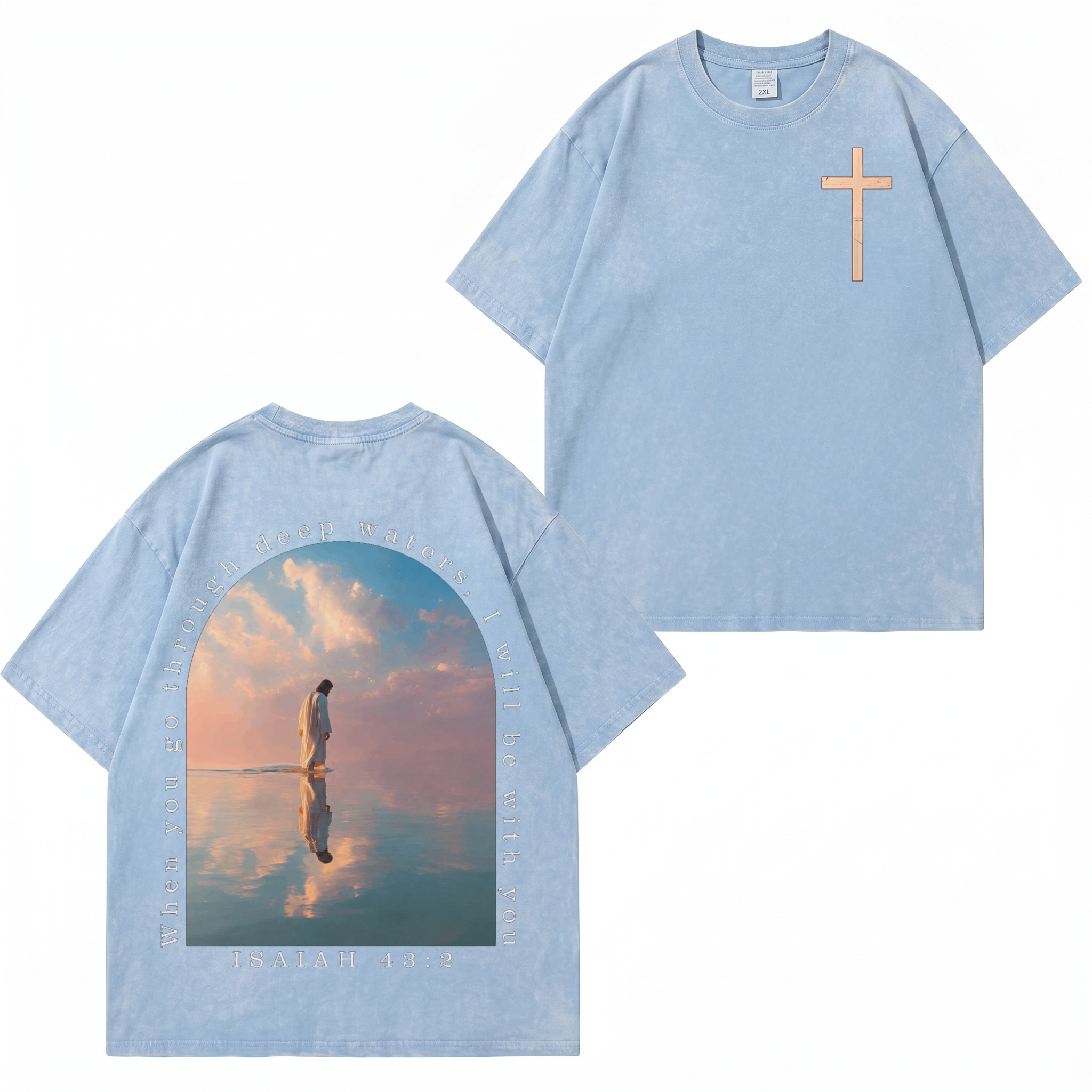 Boldoodle „Small Chest Cross Faith“-Waschung – T-Shirt PT463