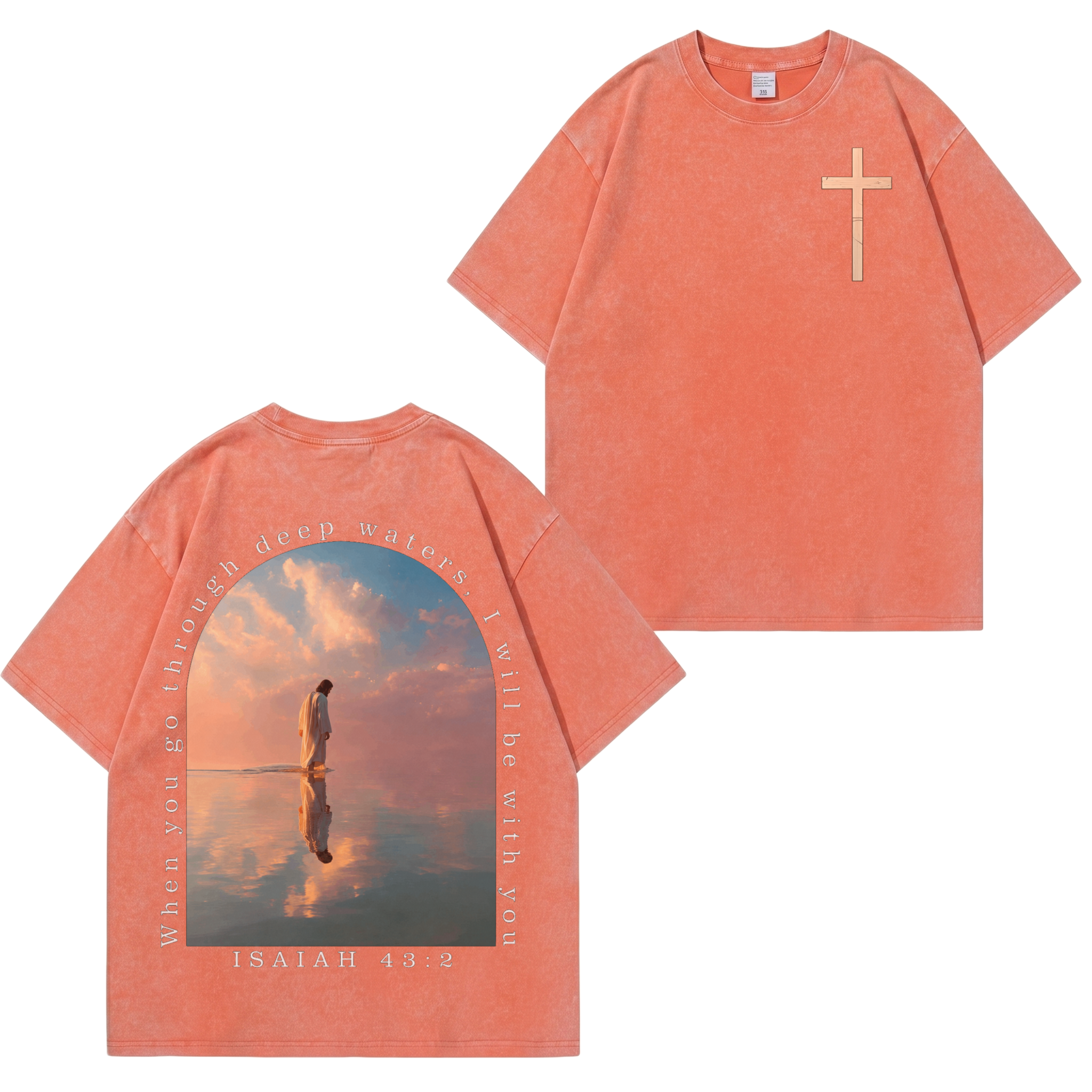 Boldoodle „Small Chest Cross Faith“-Waschung – T-Shirt PT463