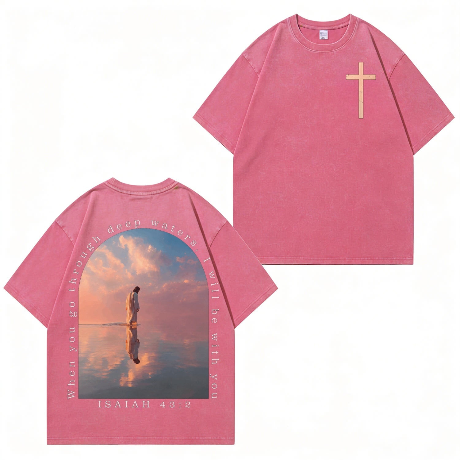 Boldoodle „Small Chest Cross Faith“-Waschung – T-Shirt PT463