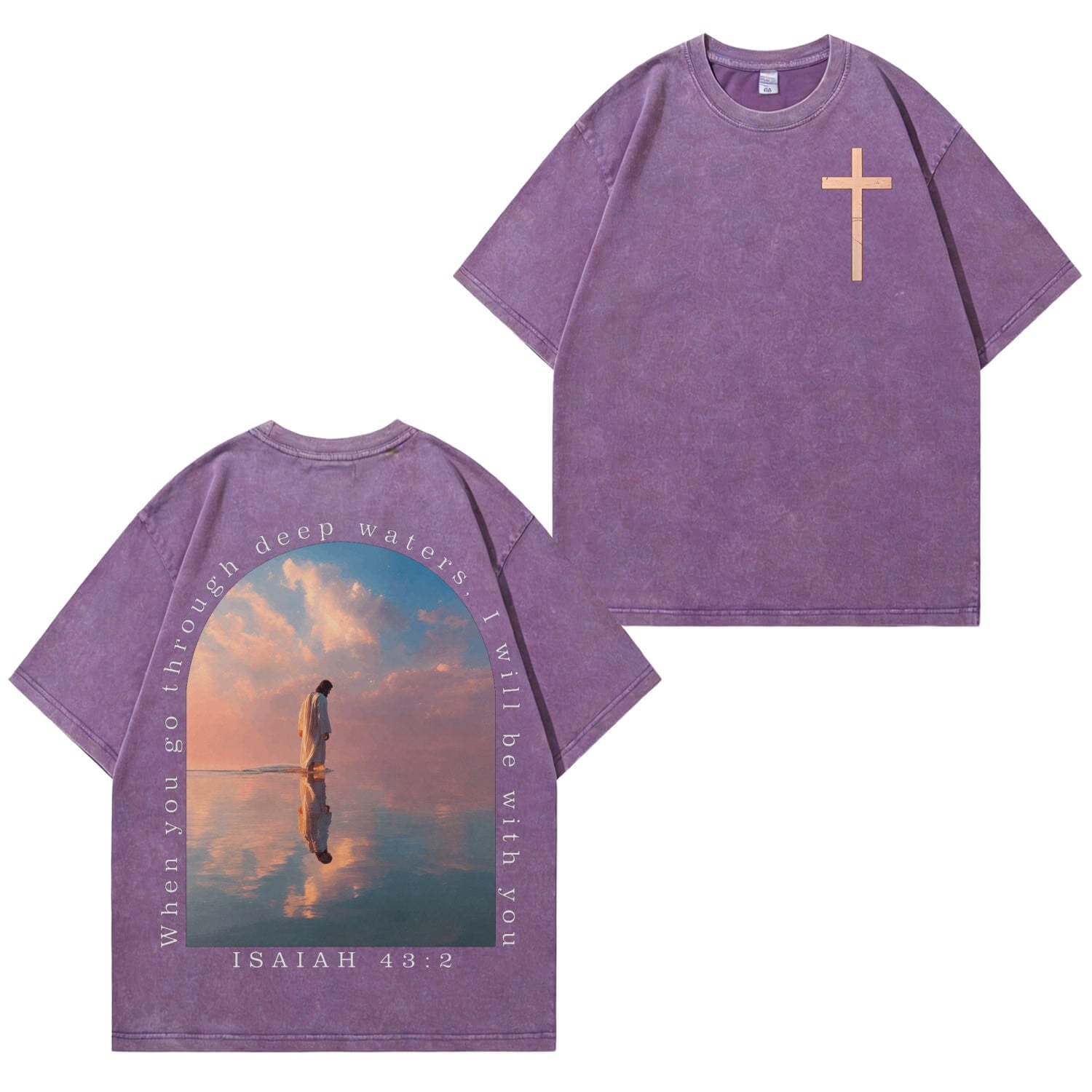 Boldoodle „Small Chest Cross Faith“-Waschung – T-Shirt PT463