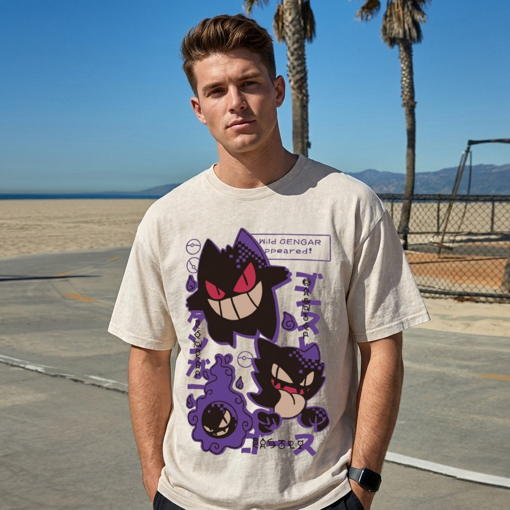 Boldoodle „Wild Gengar Appeared“-Shirt im Used-Look PT464