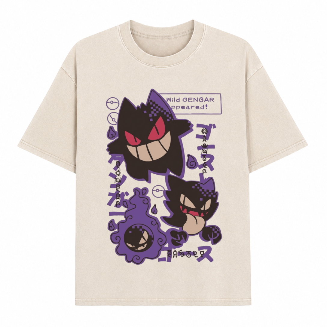 Boldoodle „Wild Gengar Appeared“-Shirt im Used-Look PT464