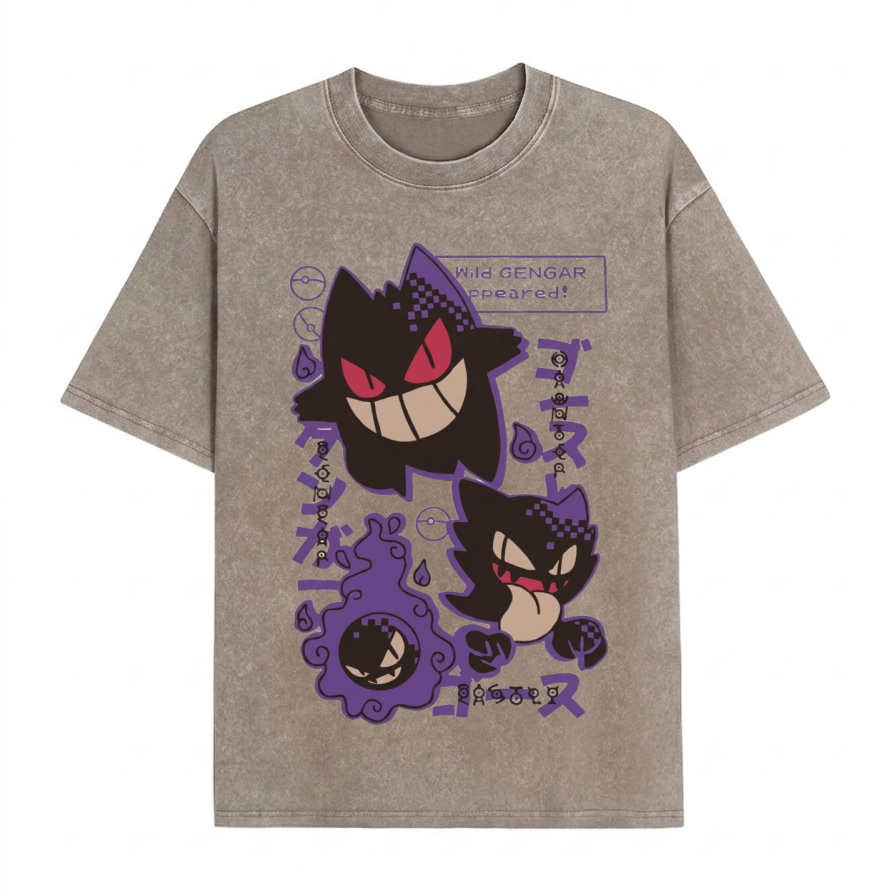 Boldoodle „Wild Gengar Appeared“-Shirt im Used-Look PT464