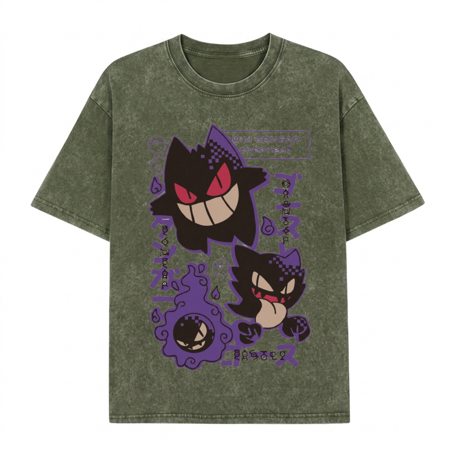 Boldoodle „Wild Gengar Appeared“-Shirt im Used-Look PT464