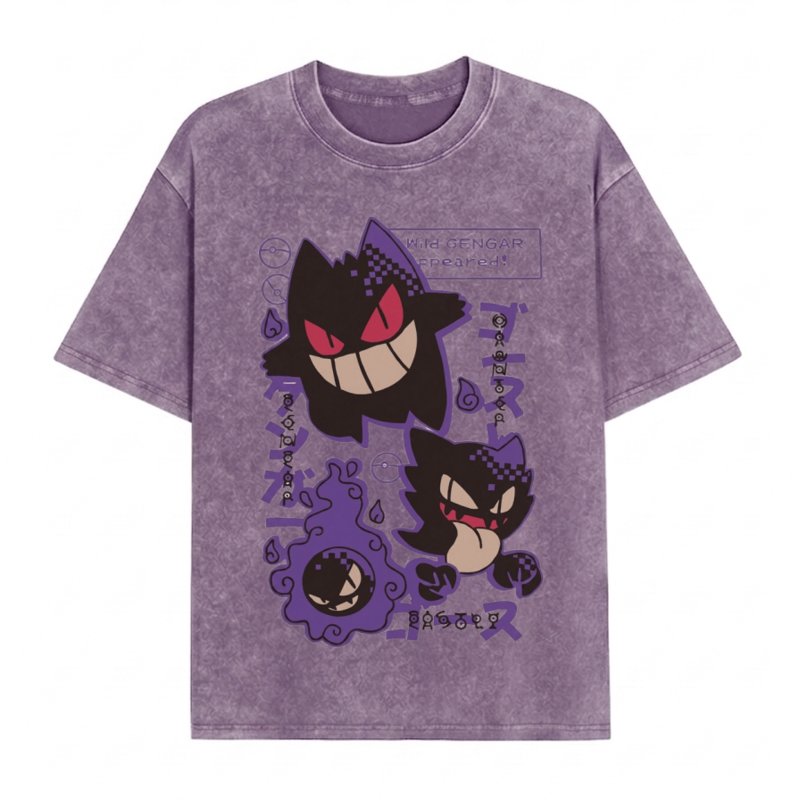 Boldoodle „Wild Gengar Appeared“-Shirt im Used-Look PT464