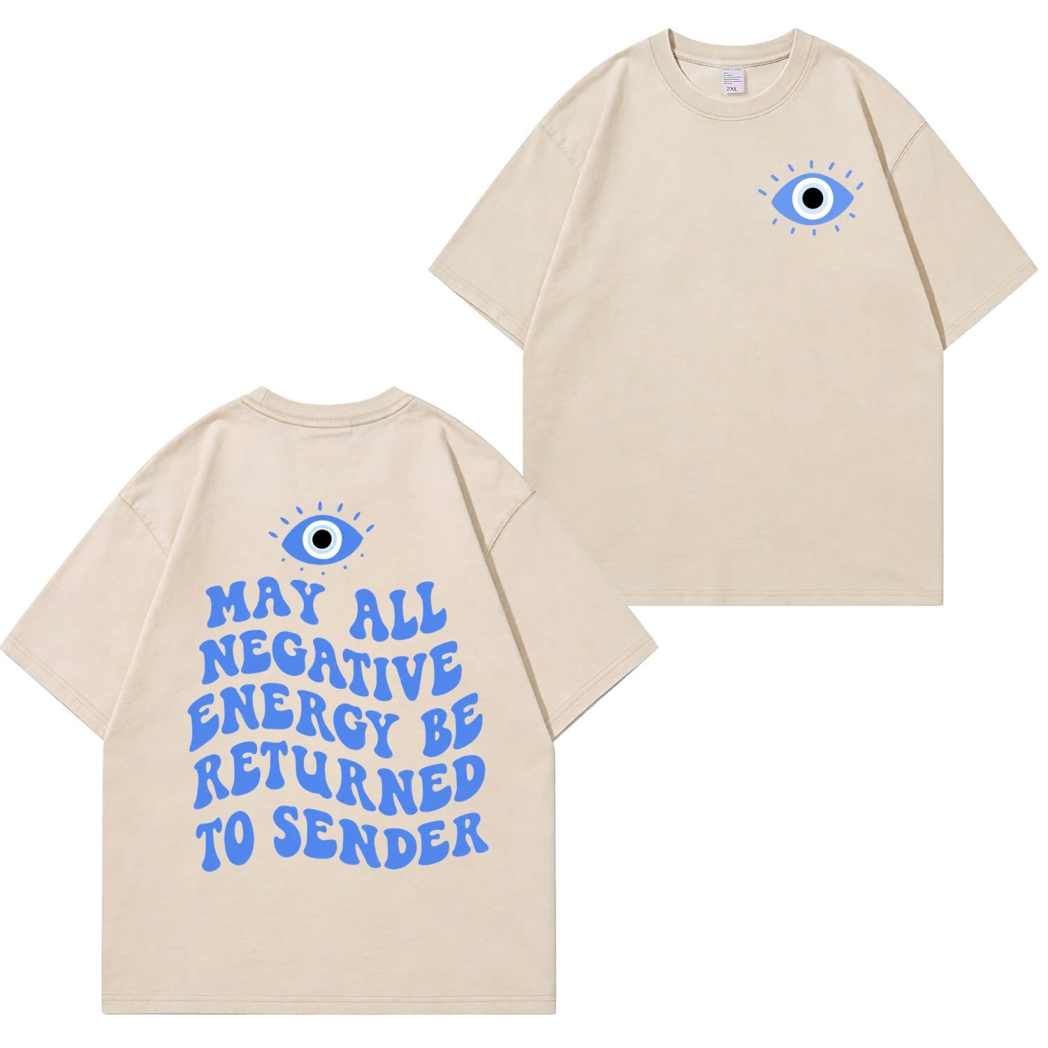 Unisex-T-Shirt im Used-Look mit „Evil Eye“-Muster PT477