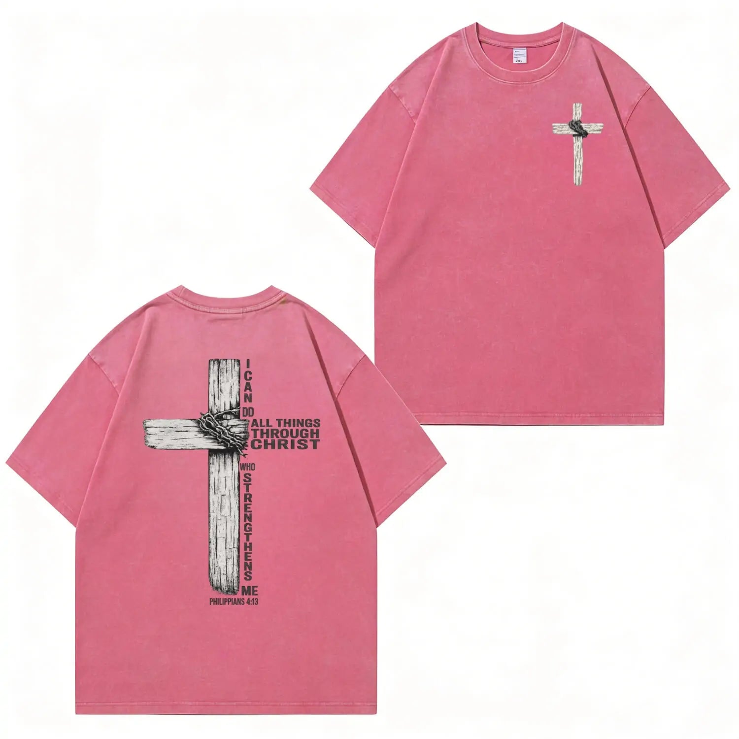 T-Shirt mit Faith-Cross-Grafik und Waschung PT480