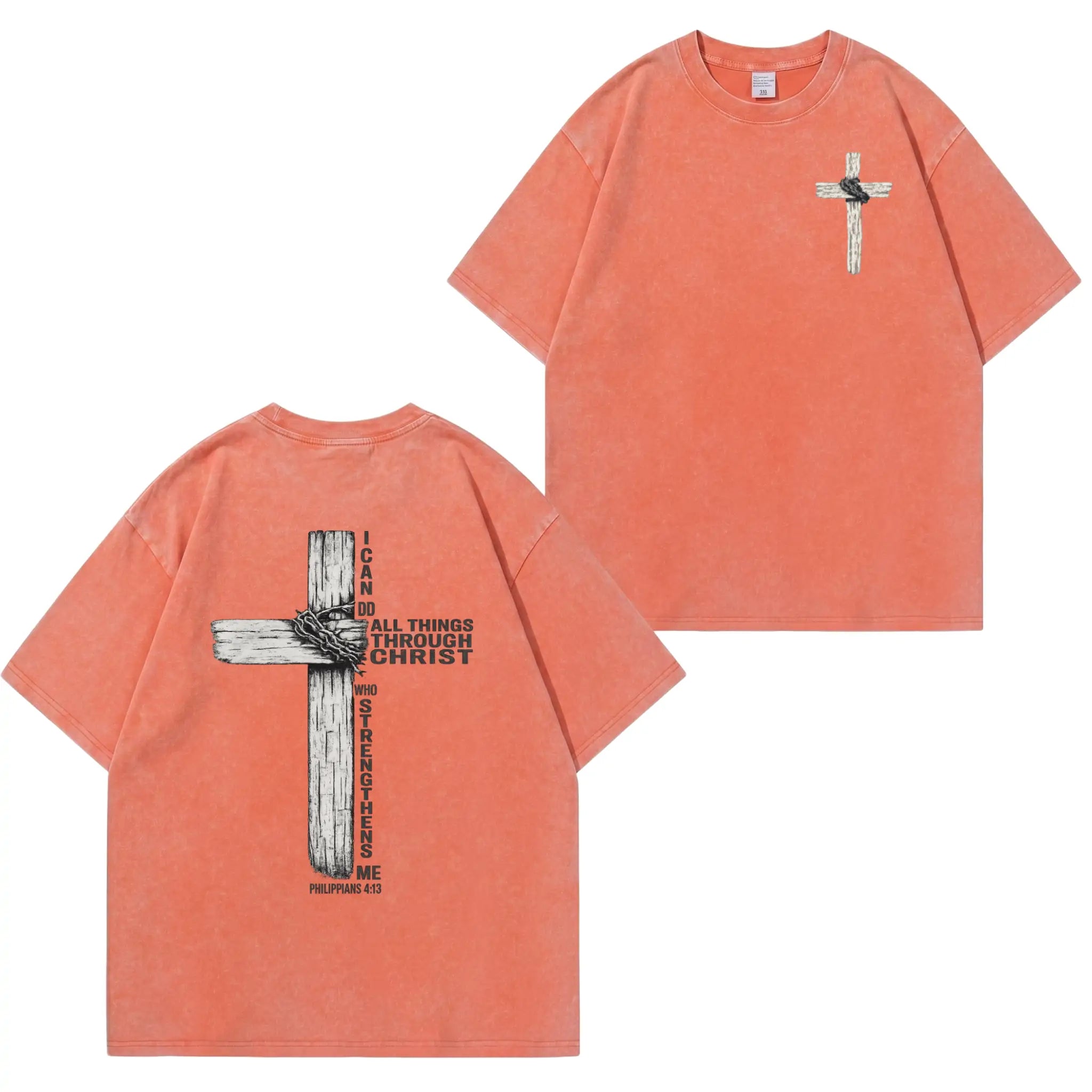 T-Shirt mit Faith-Cross-Grafik und Waschung PT480