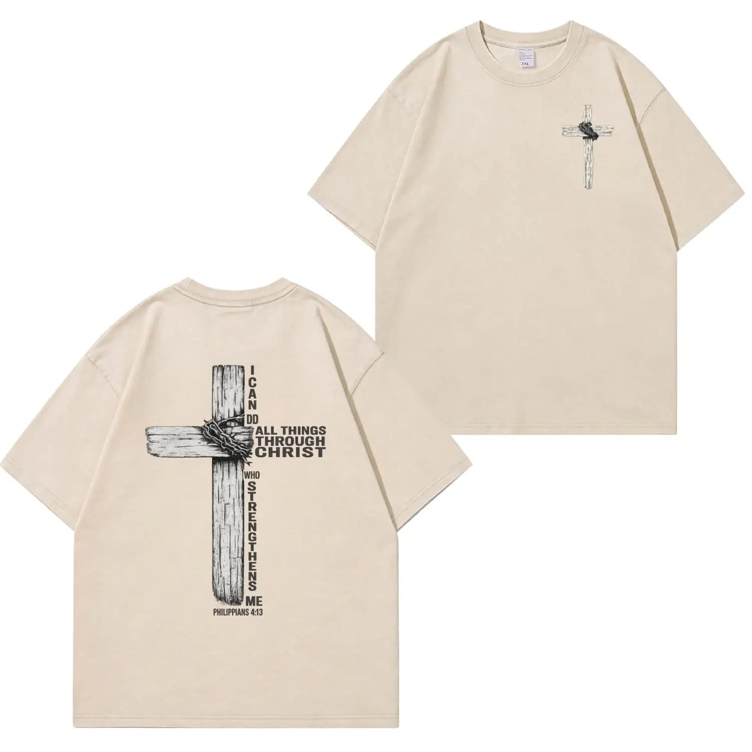 T-Shirt mit Faith-Cross-Grafik und Waschung PT480