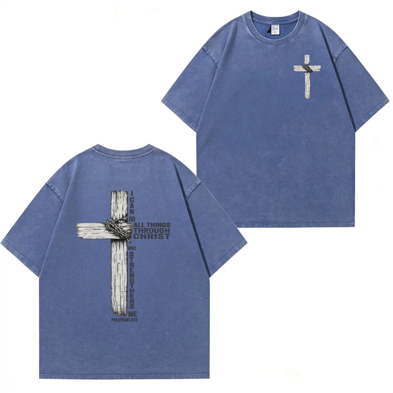 T-Shirt mit Faith-Cross-Grafik und Waschung PT480