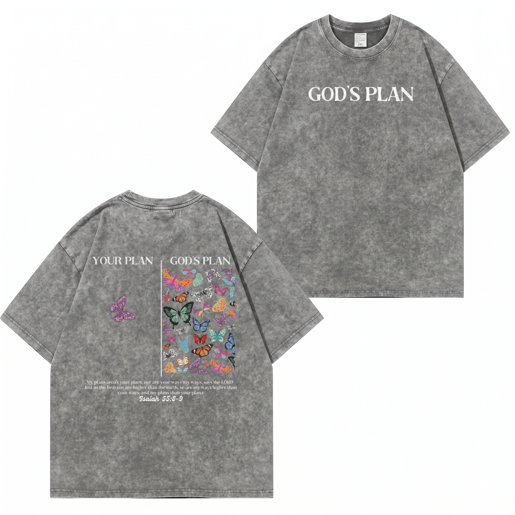 God's Plan T-Shirt im Washed-Look PT401