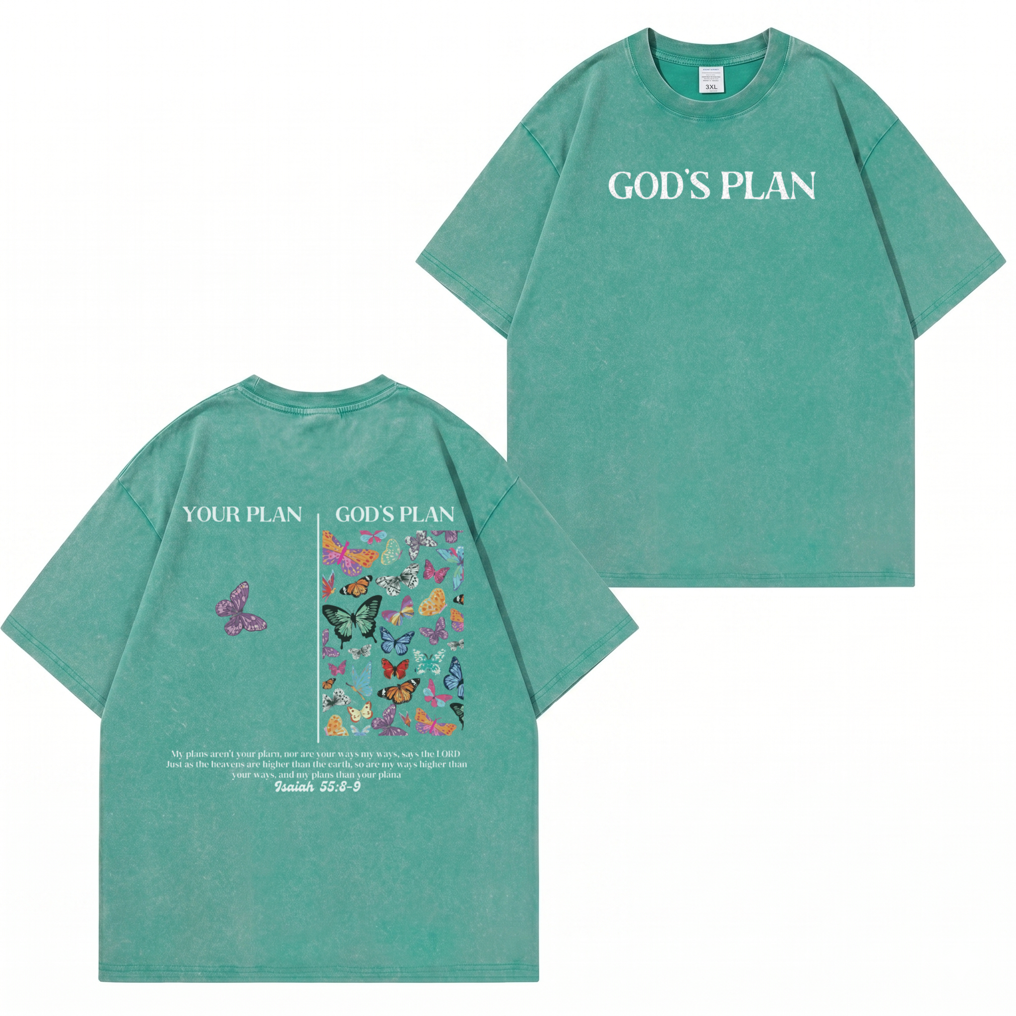 God's Plan T-Shirt im Washed-Look PT401