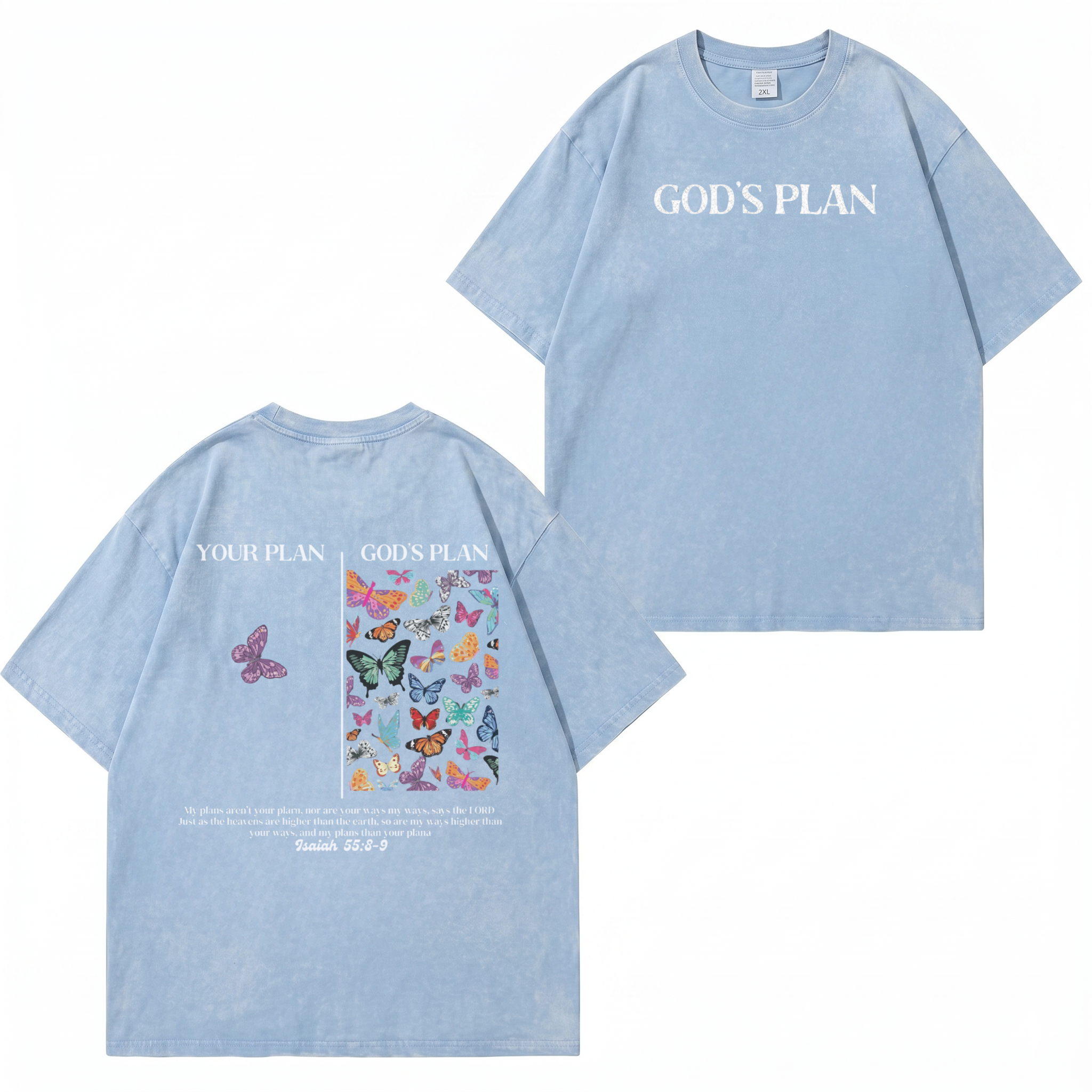 God's Plan T-Shirt im Washed-Look PT401