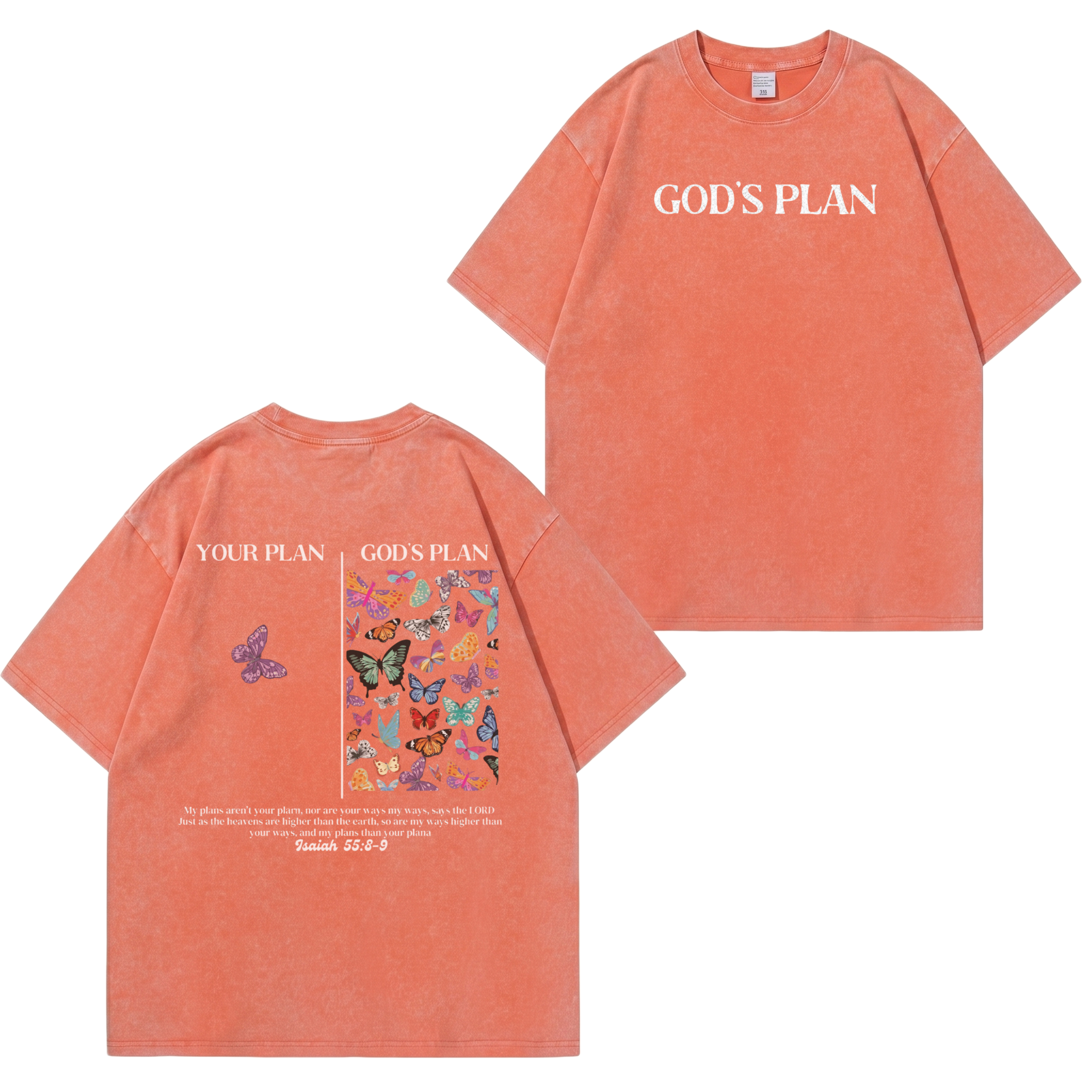 God's Plan T-Shirt im Washed-Look PT401