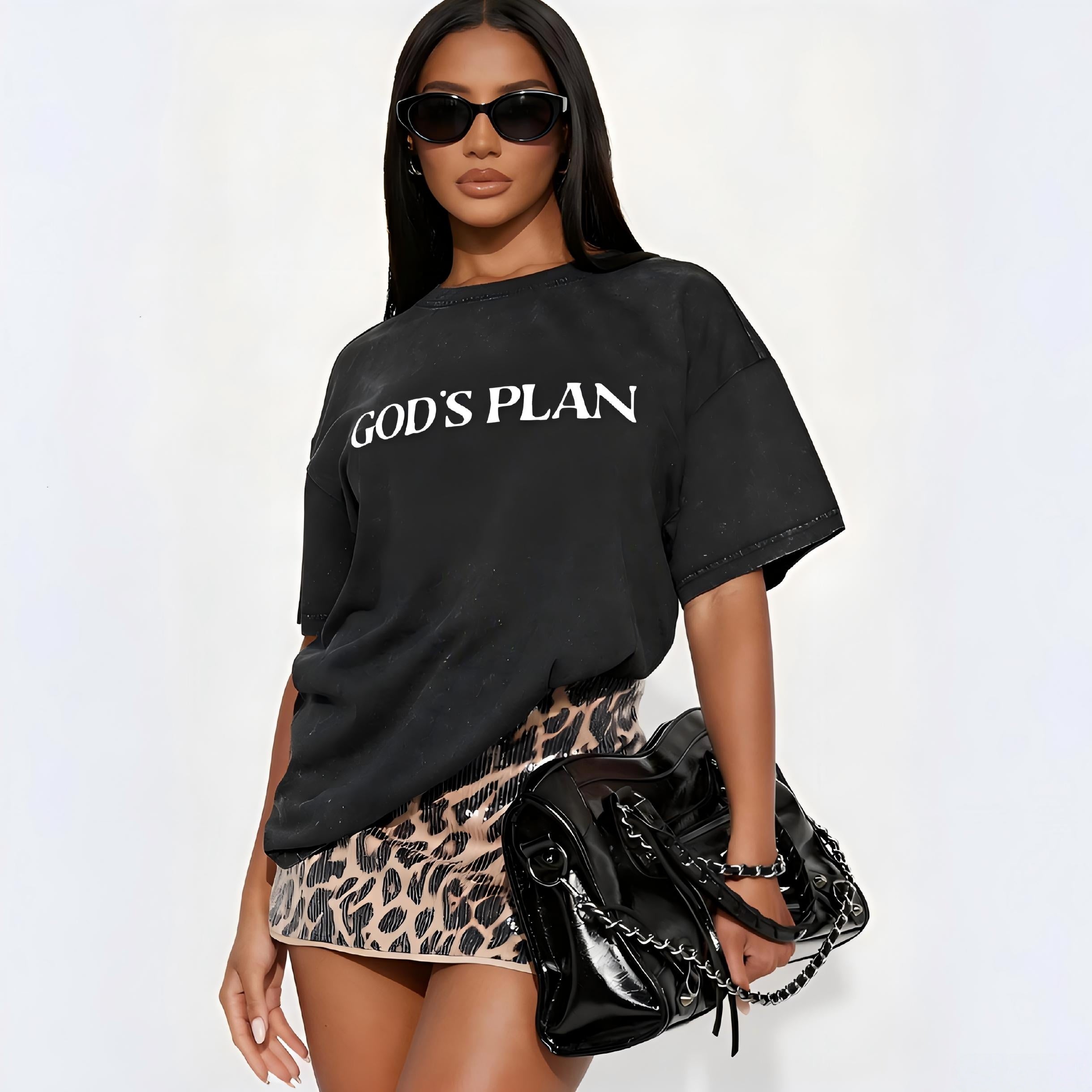 God's Plan T-Shirt im Washed-Look PT401