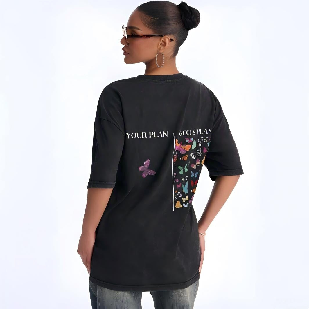 God's Plan T-Shirt im Washed-Look PT401