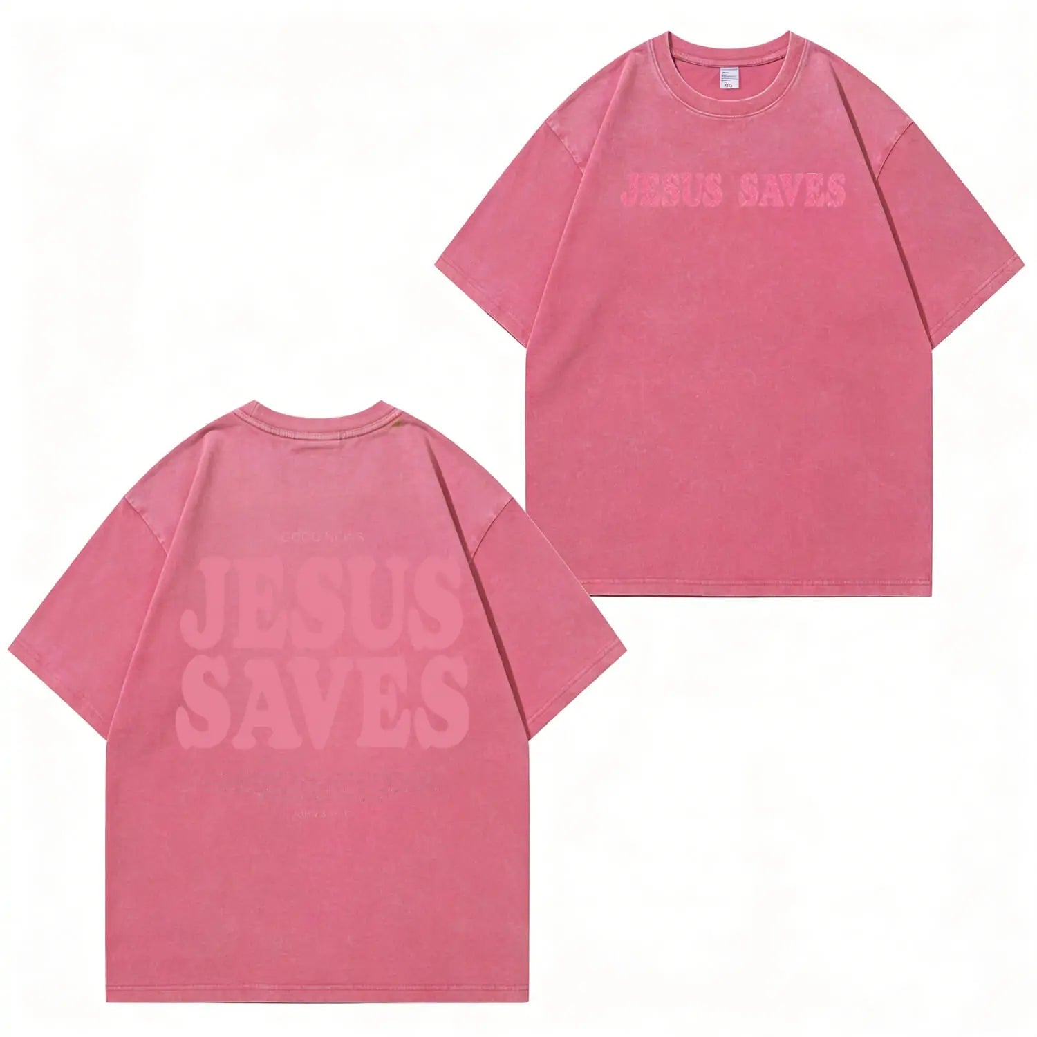 Unisex-T-Shirt mit „Jesus Saves“-Grafik und Waschung (PT481)