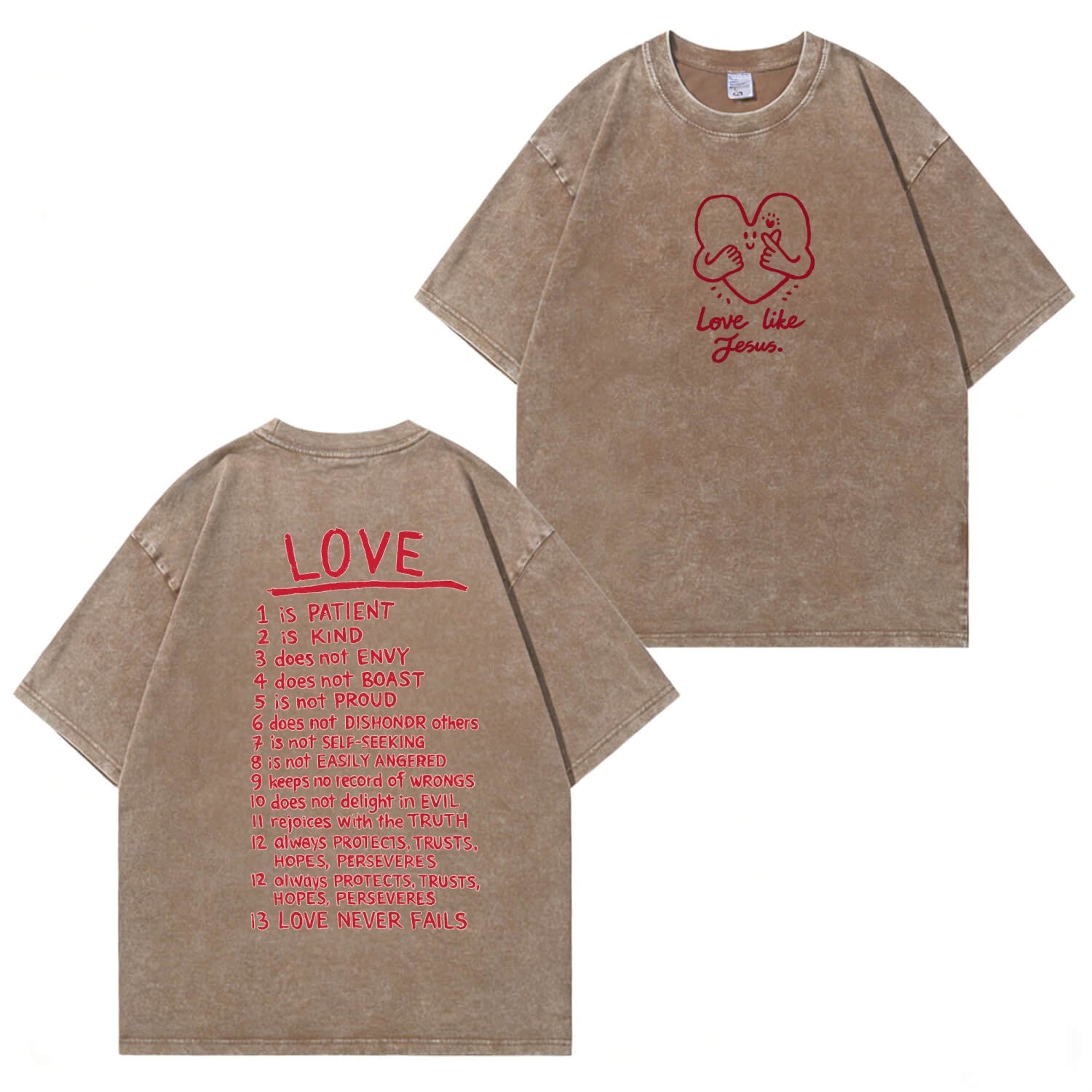 Unisex-T-Shirt im Used-Look „Love Like Jesus“ PT478