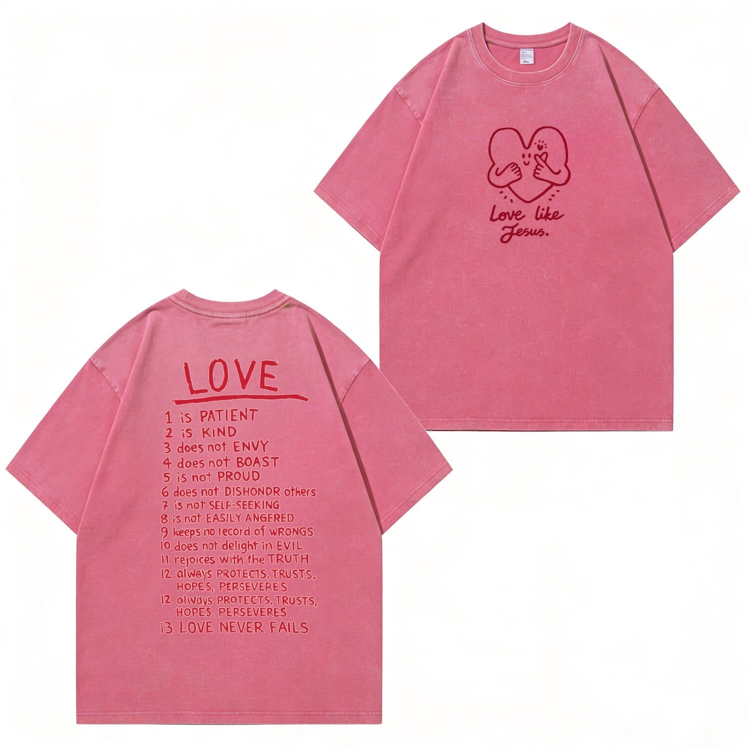 Unisex-T-Shirt im Used-Look „Love Like Jesus“ PT478