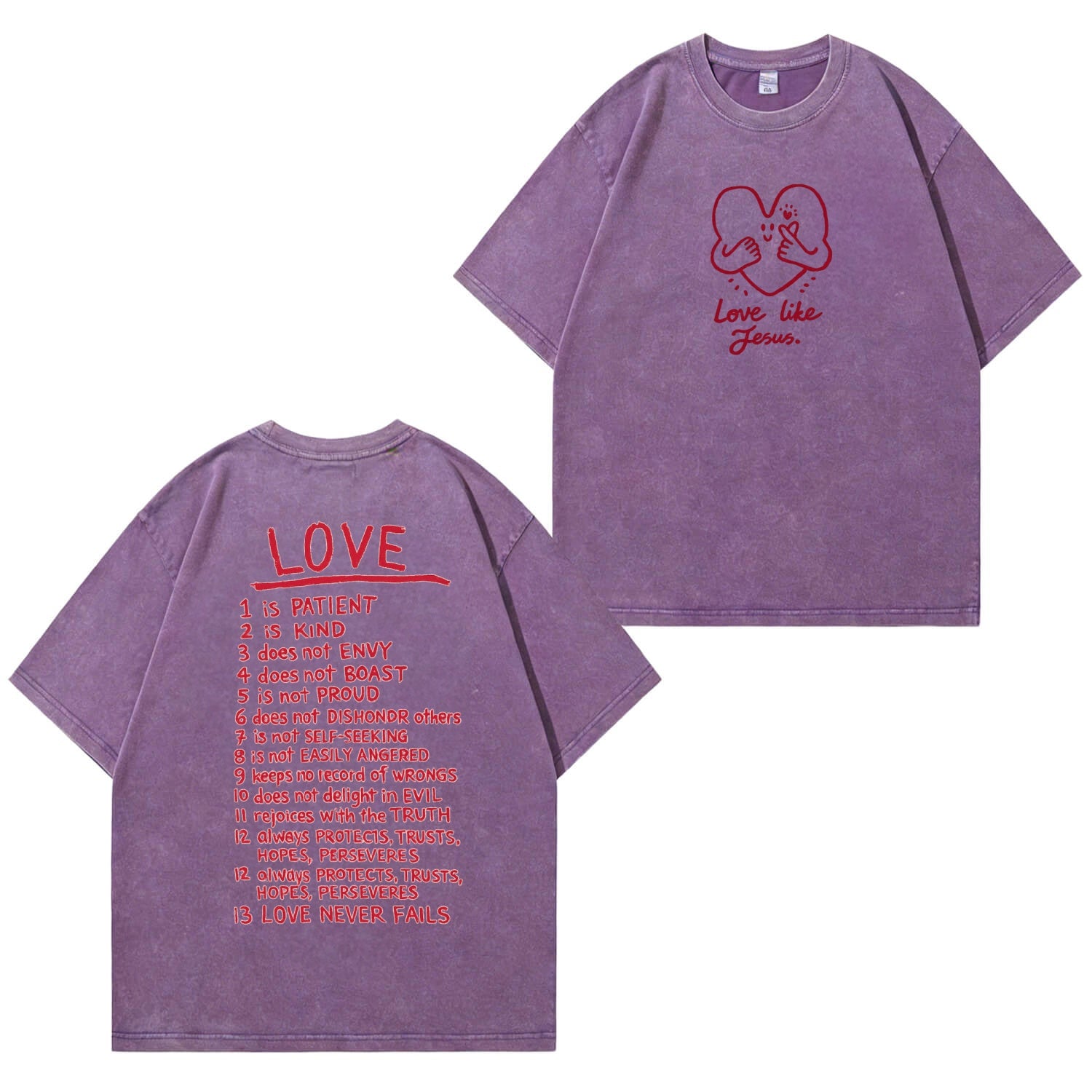 Unisex-T-Shirt im Used-Look „Love Like Jesus“ PT478