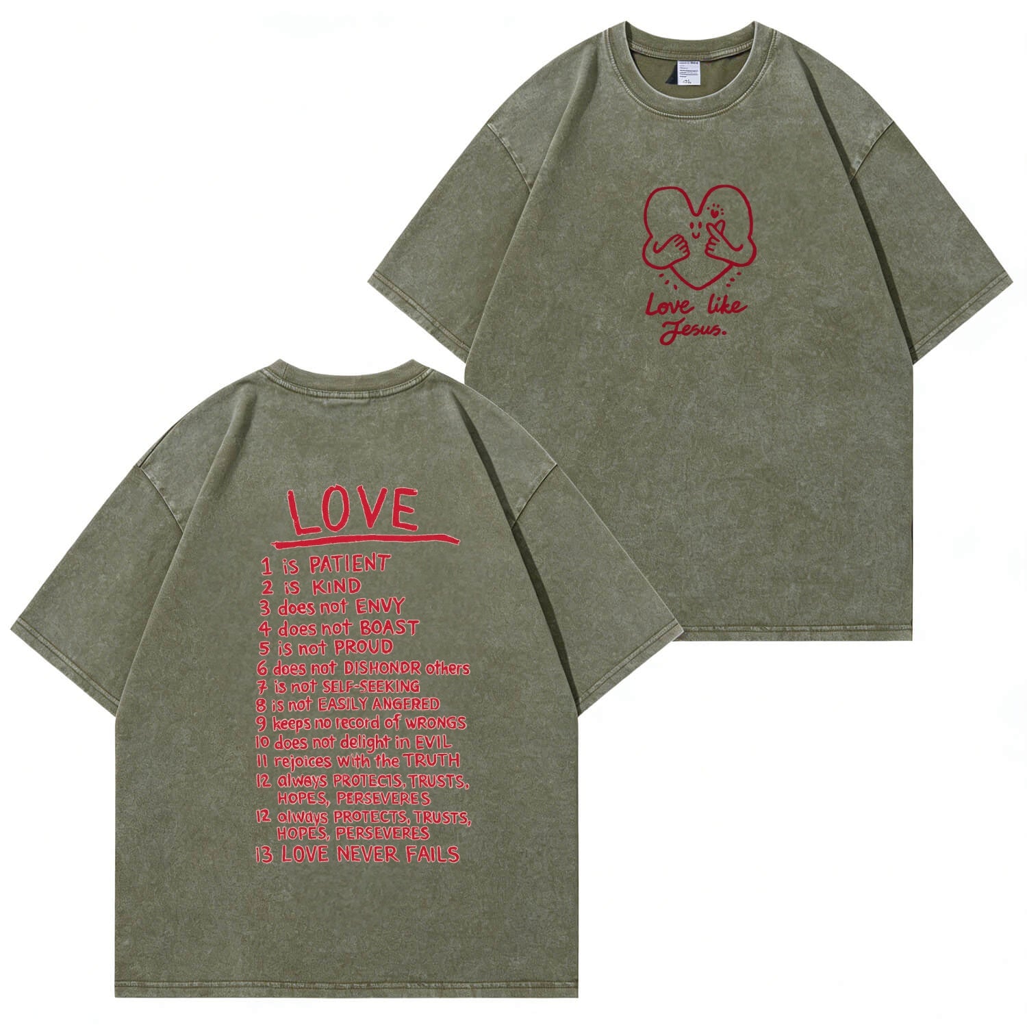 Unisex-T-Shirt im Used-Look „Love Like Jesus“ PT478