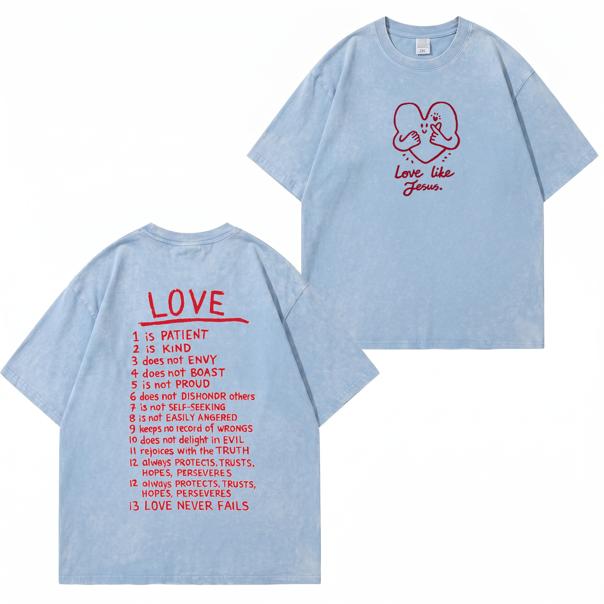 Unisex-T-Shirt im Used-Look „Love Like Jesus“ PT478