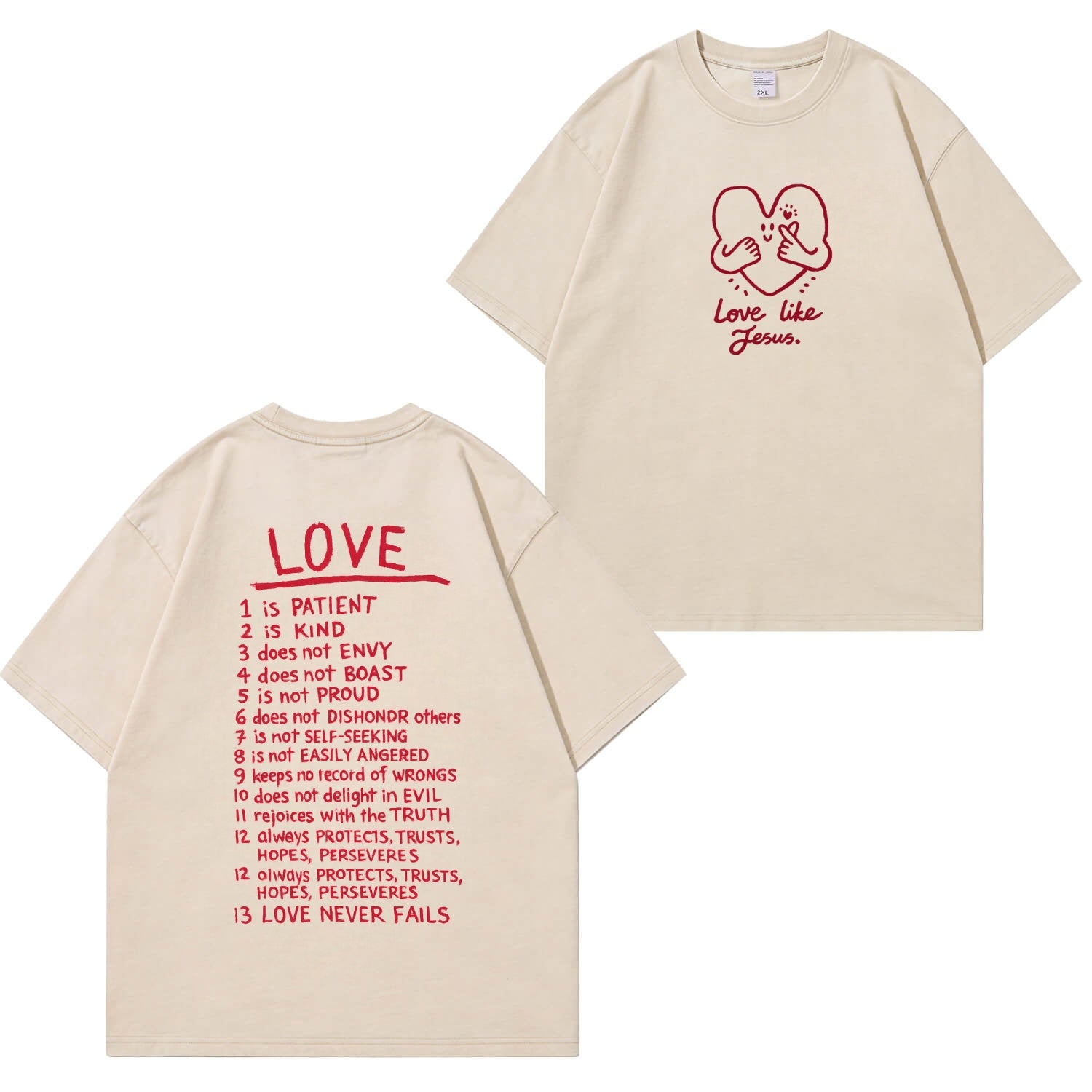 Unisex-T-Shirt im Used-Look „Love Like Jesus“ PT478