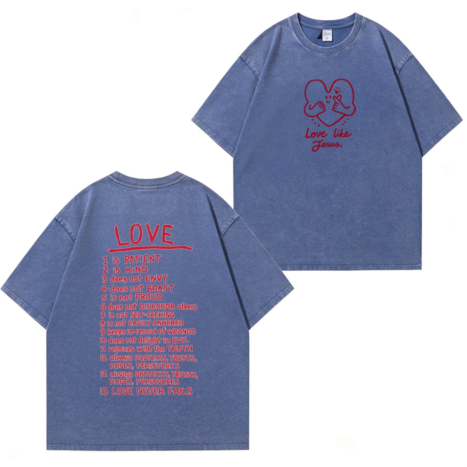 Unisex-T-Shirt im Used-Look „Love Like Jesus“ PT478