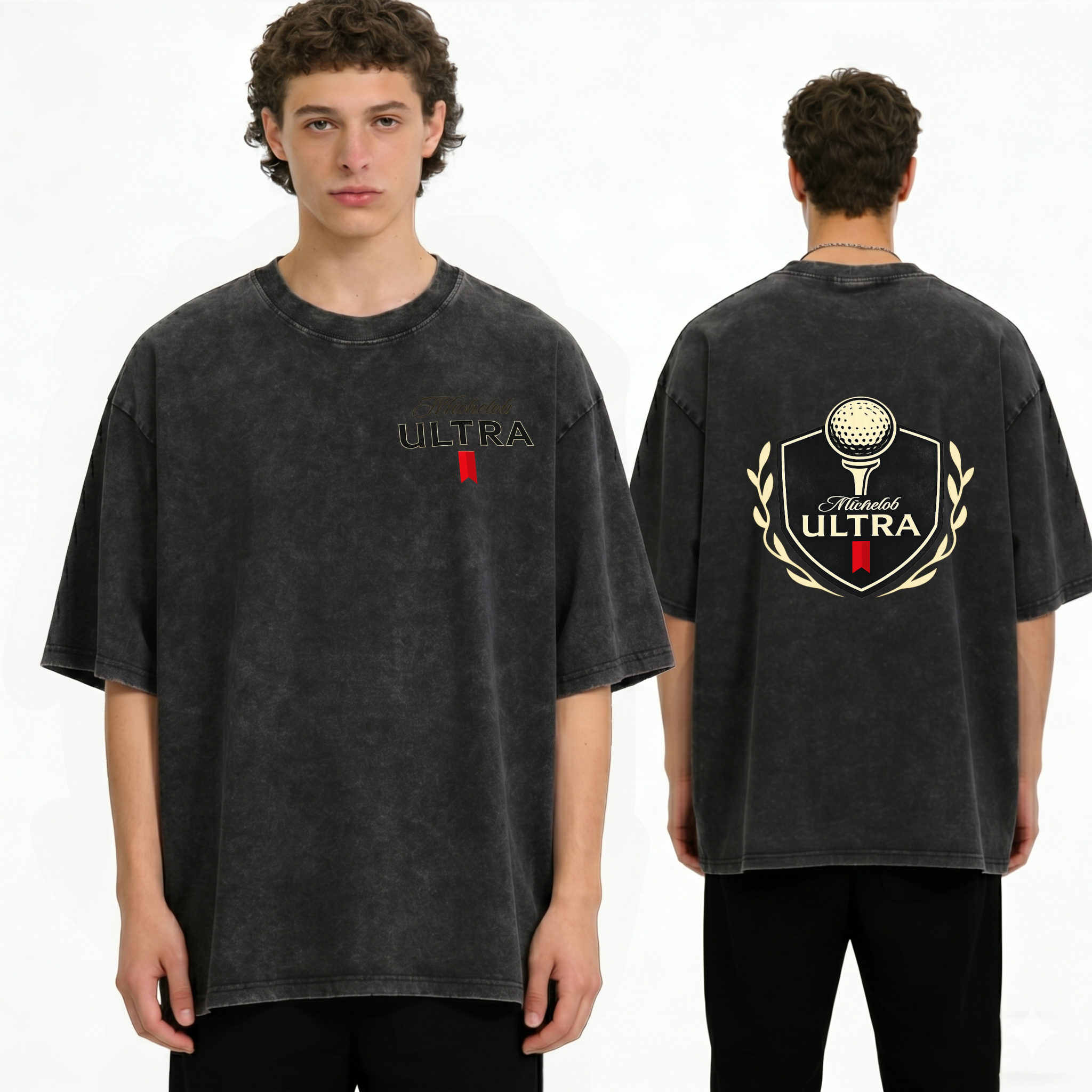 Michelob Ultra Golf T-Shirt mit Vintage-Grafik im Used-Look PT434