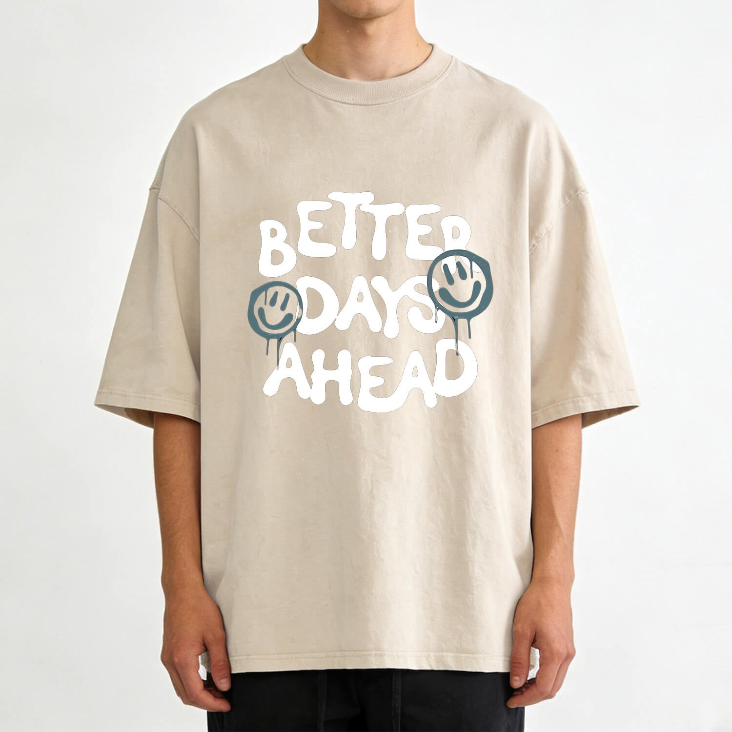 „Better Days Ahead“-T-Shirt im Washed-Look PT094