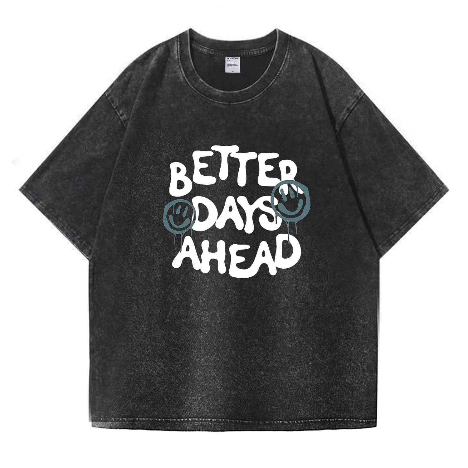 „Better Days Ahead“-T-Shirt im Washed-Look PT094